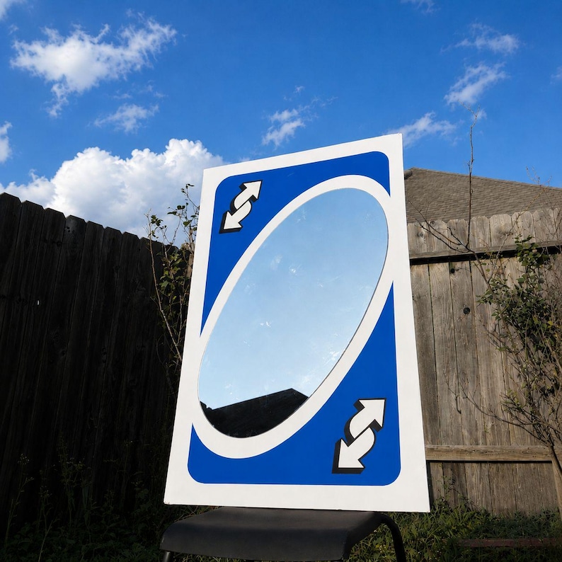 Handmade UNO Reverse Card Mirror