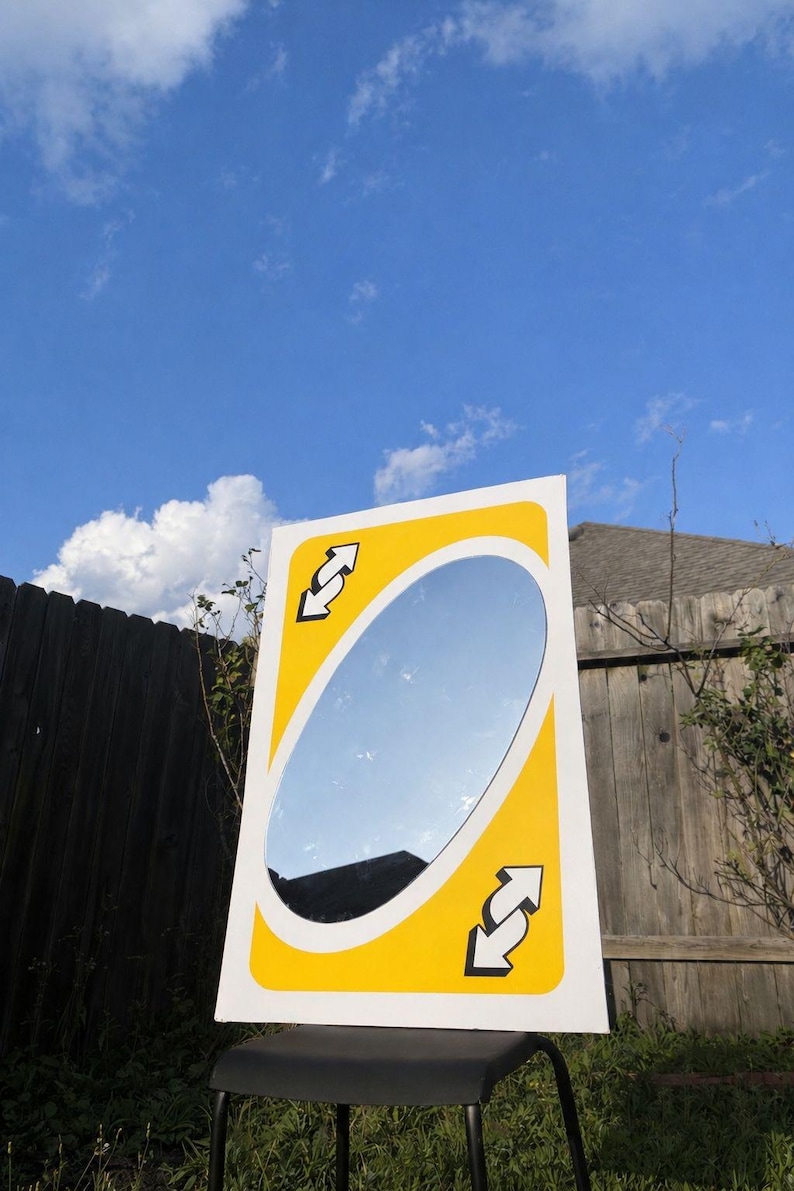 Handmade UNO Reverse Card Mirror
