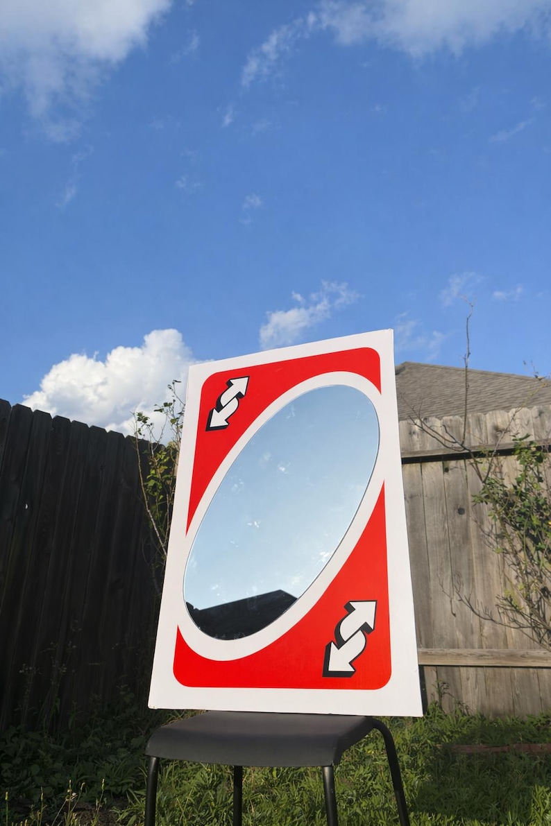 Handmade UNO Reverse Card Mirror