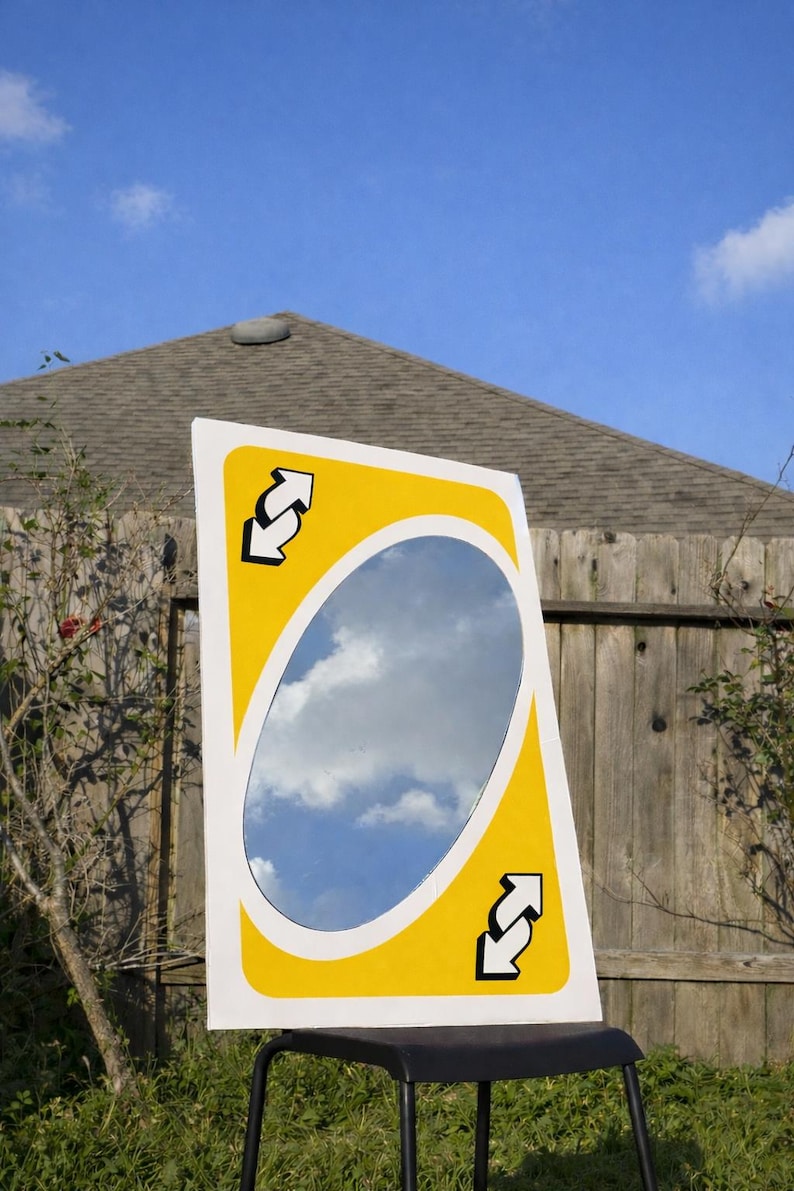 Handmade UNO Reverse Card Mirror