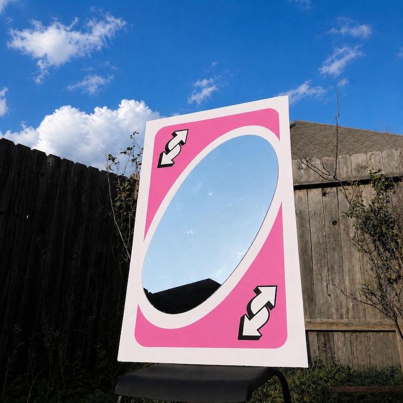 Handmade UNO Reverse Card Mirror