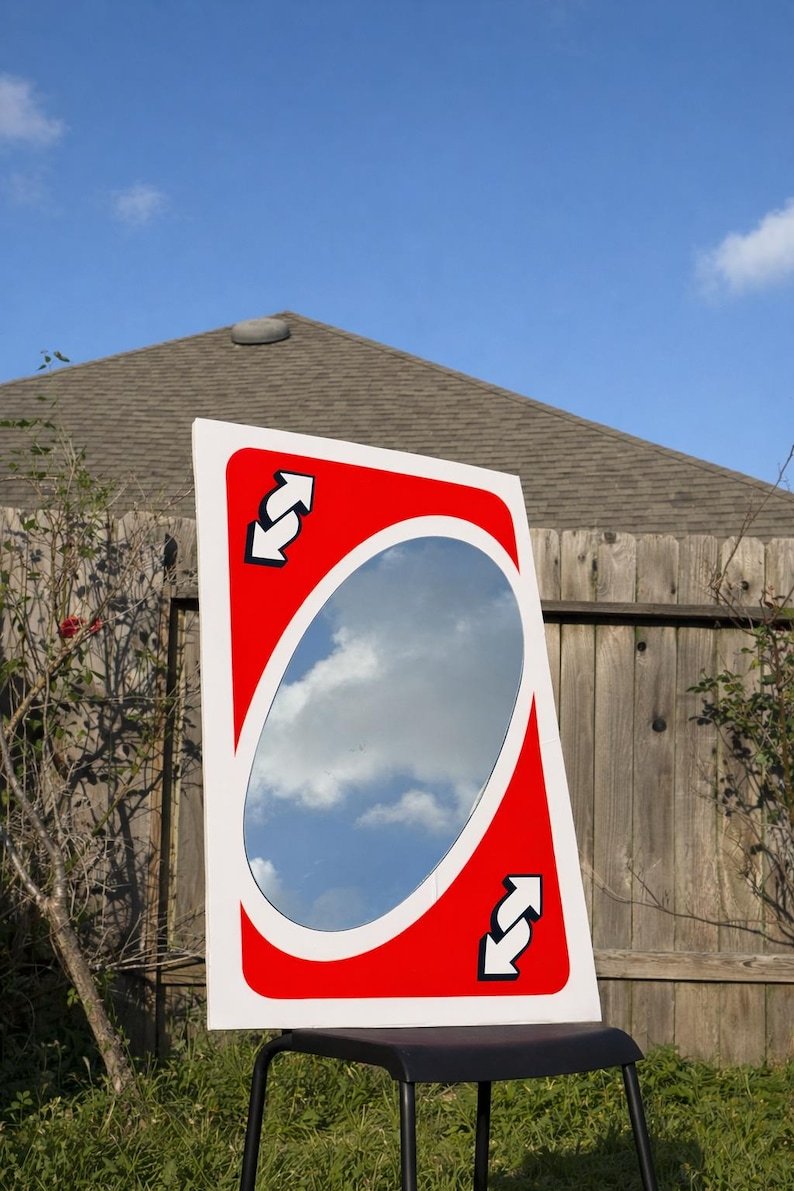 Handmade UNO Reverse Card Mirror