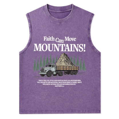 Faith Can Move Mountains Christian Washed Tank Top