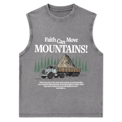 Faith Can Move Mountains Christian Washed Tank Top