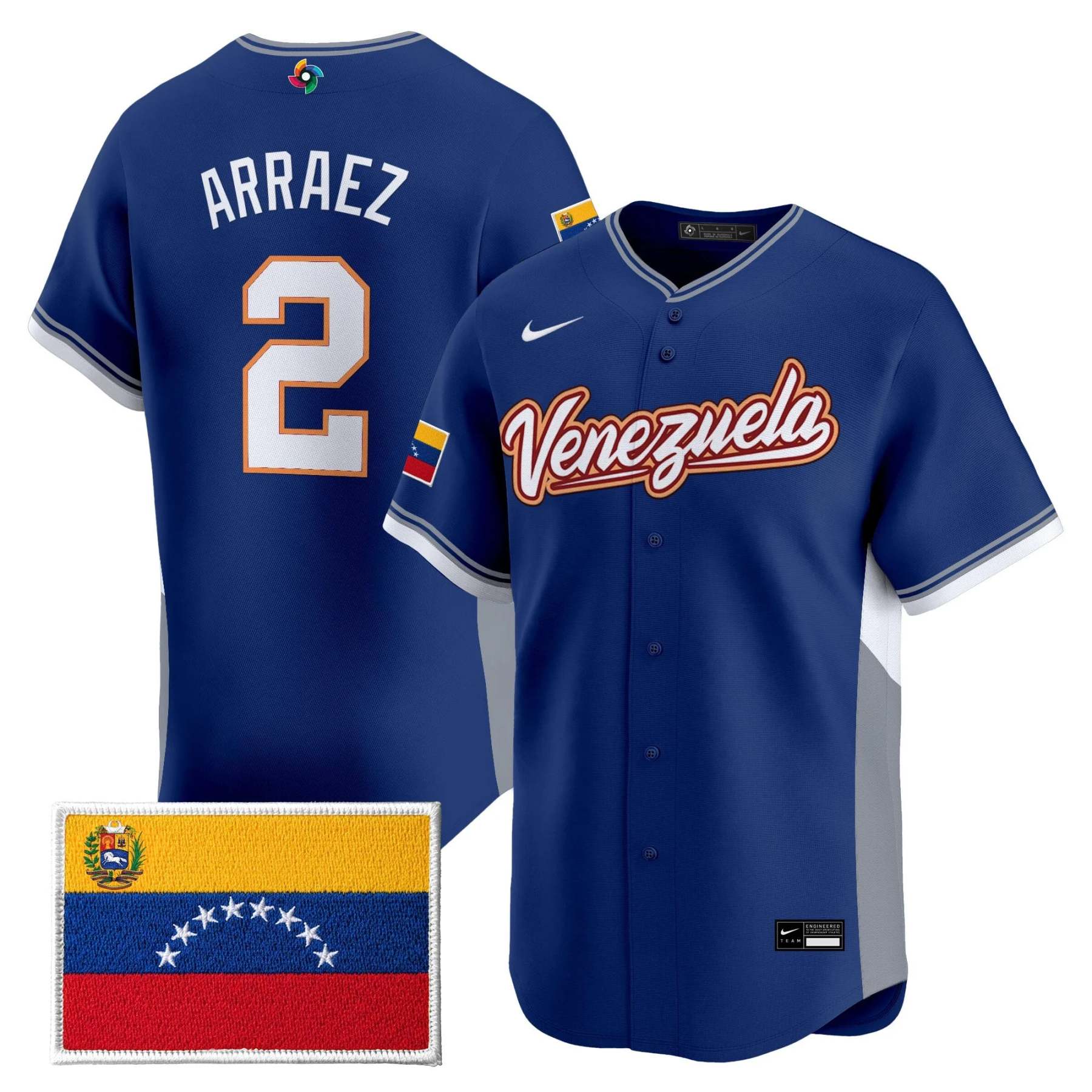 Men's Team Venezuela World Baseball Classic All Stitched Jersey
