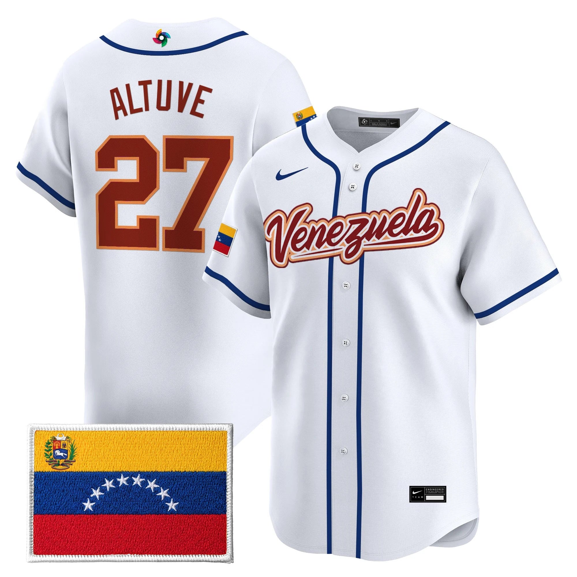 Men's Team Venezuela World Baseball Classic All Stitched Jersey