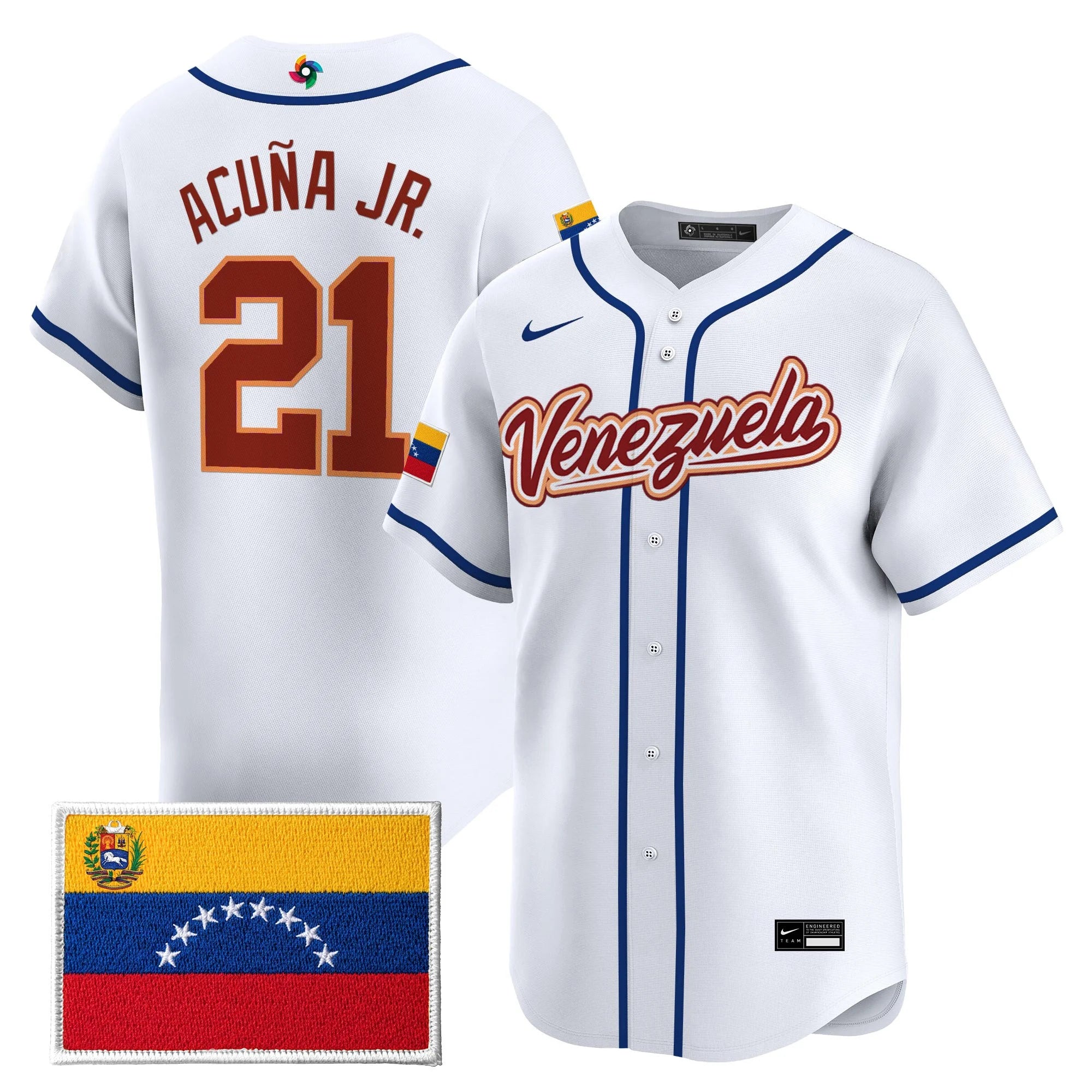 Men's Team Venezuela World Baseball Classic All Stitched Jersey