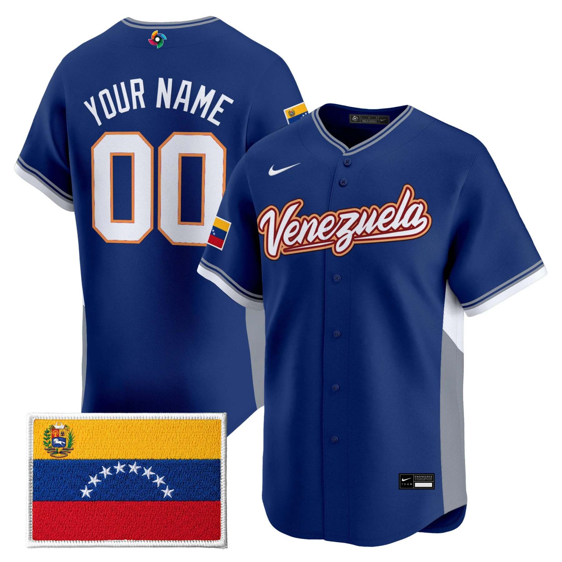 Men's Team Venezuela World Baseball Classic All Stitched Jersey