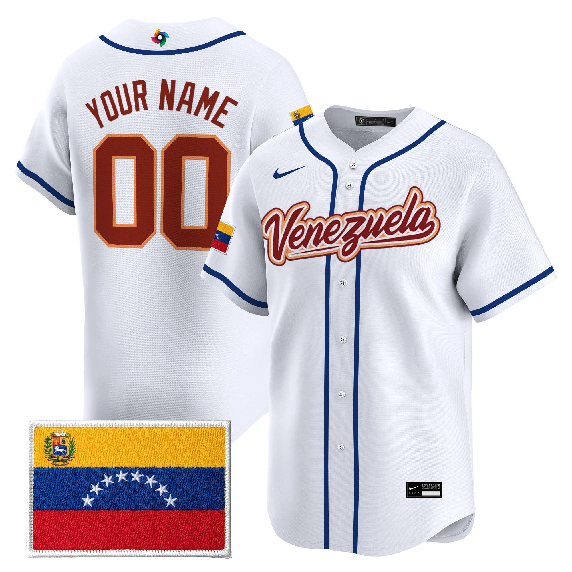 Men's Team Venezuela World Baseball Classic All Stitched Jersey