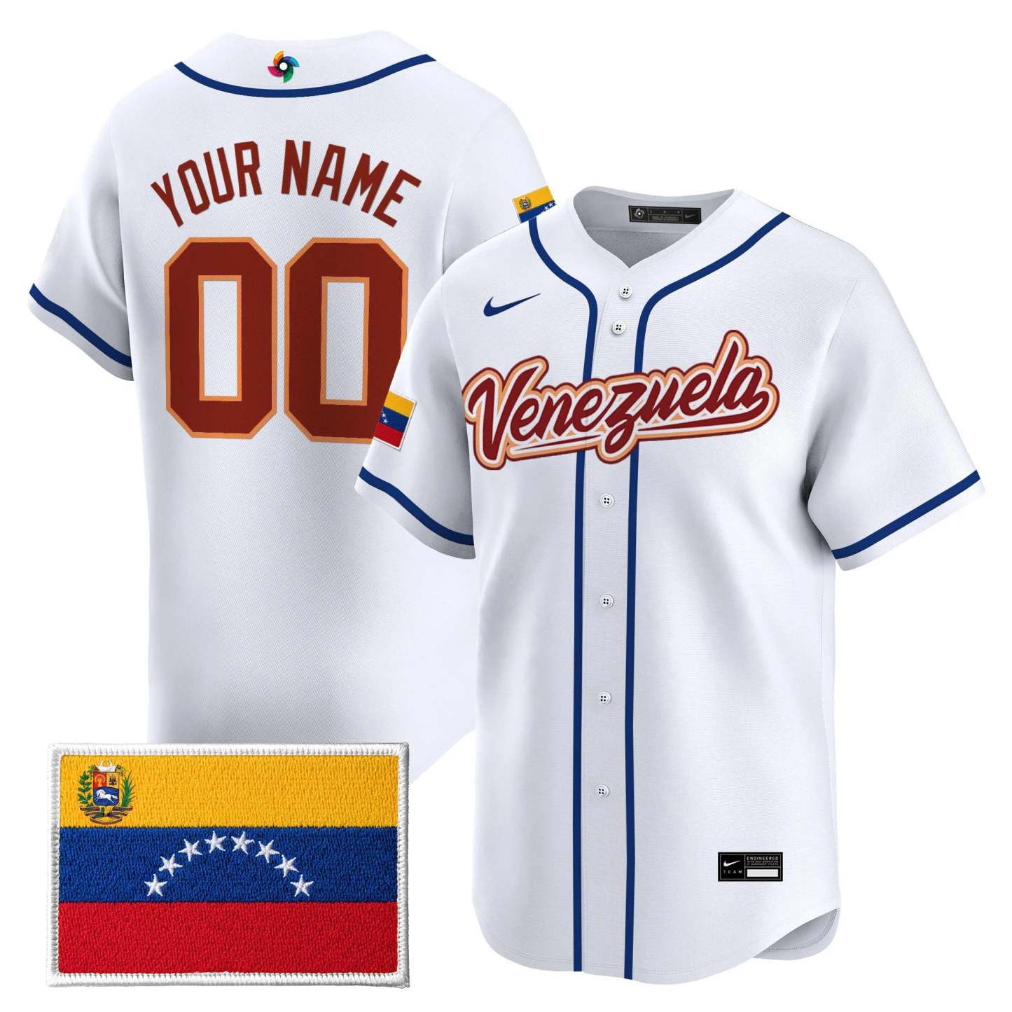 Men's Team Venezuela World Baseball Classic All Stitched Jersey