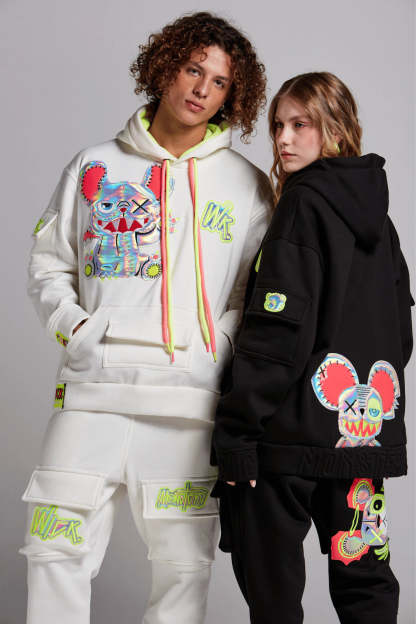 NEON ROYALTY HOODIE WHITE