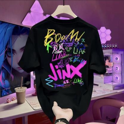 2026 new personalized graffiti high street printedT-shirt, women's large size short sleeve, loose,suitable for all seasons, couple style