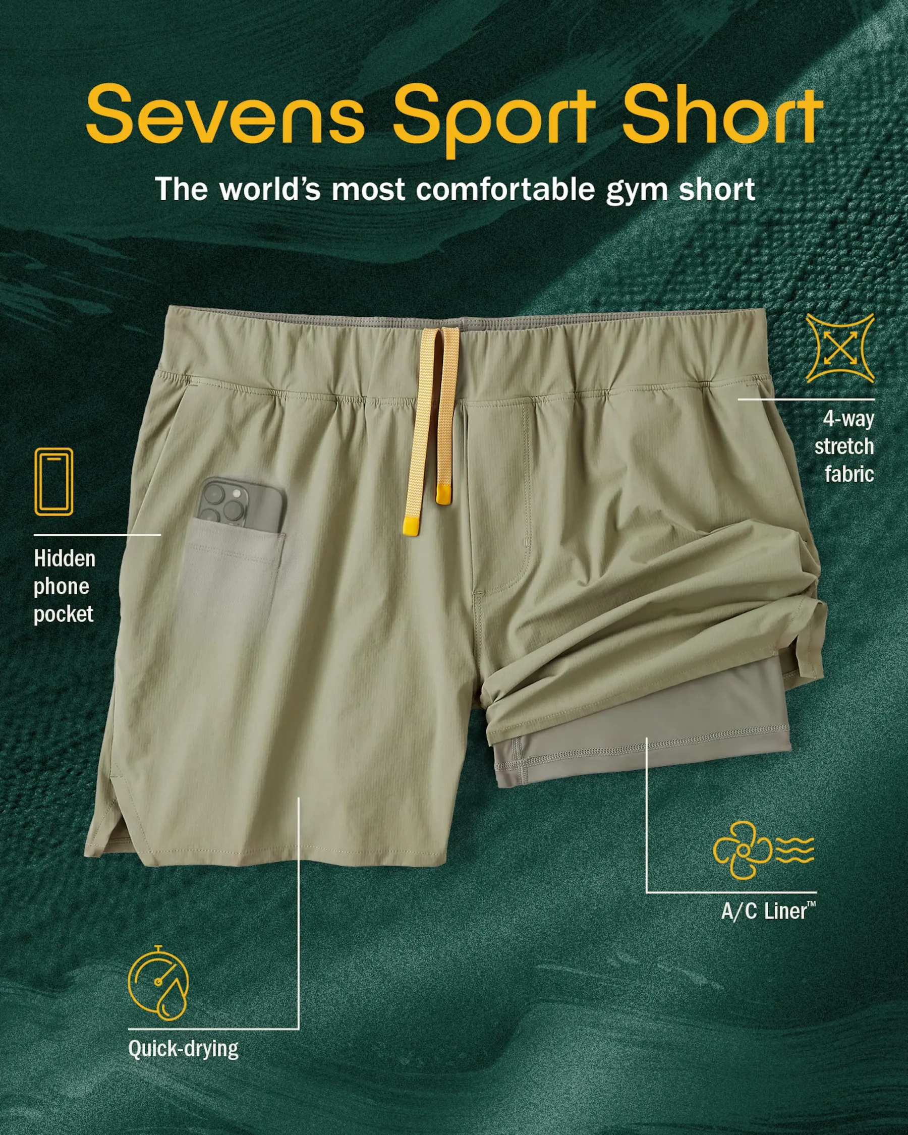 Sevens Sport Shorts Lined  5"（Buy 2 Get 1 Free）