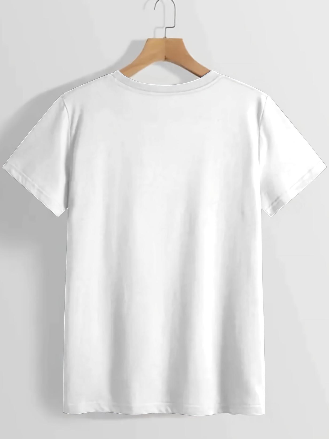 Letter Pattern Printed Fashionable Women'S T-Shirt - Comfortable And Easy Round Neck Suitable for Spring And Summer, Elegant And Casual Top, Pure Top, Elegant Party Must-Have for Summer