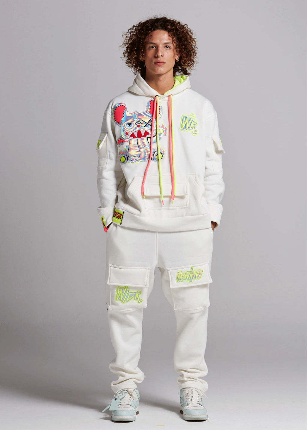 NEON ROYALTY HOODIE WHITE