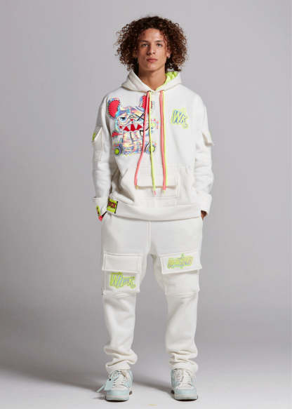 NEON ROYALTY HOODIE WHITE