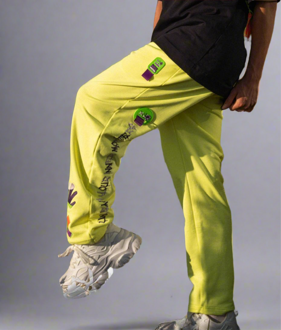 NEON YELLOW SWEATPANTS!