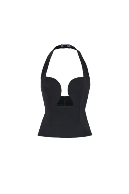 Noir Halo Cut-Out Halter Top