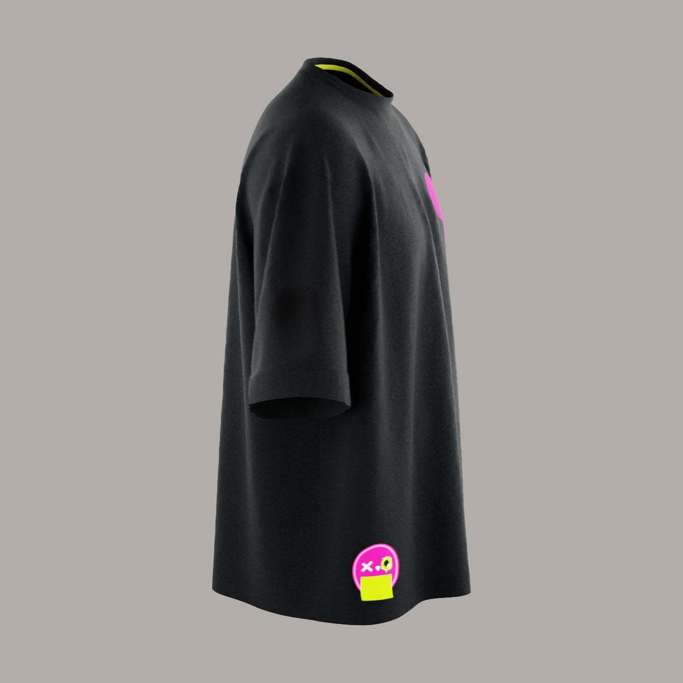OVERSIZED BLACK BASIC NOTHING BASIC PINK T-SHIRT!