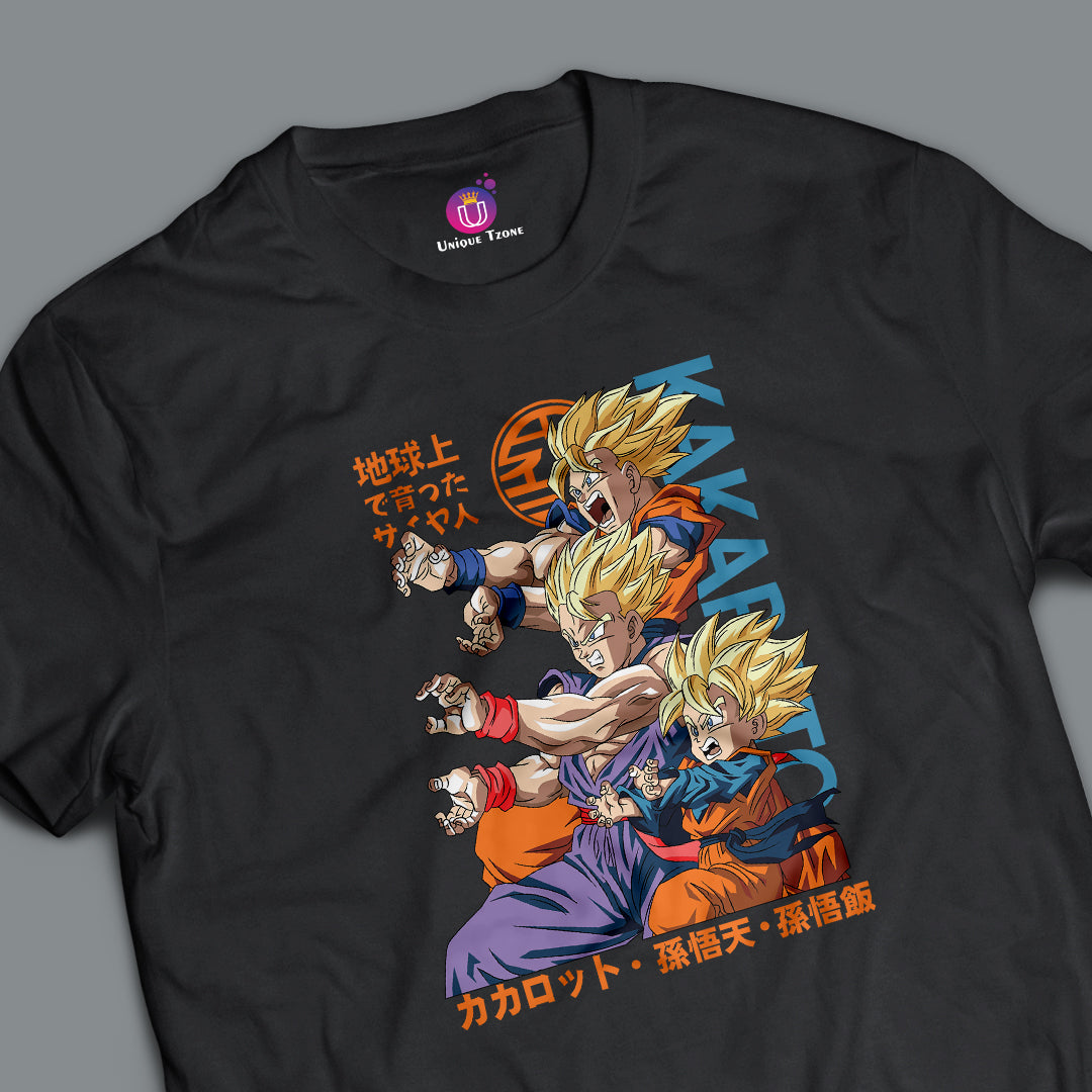 Kakarotto Son Goku Dragon Ball Z Anime Graphics Half Sleeve Round Neck Unisex Cotton Tshirt