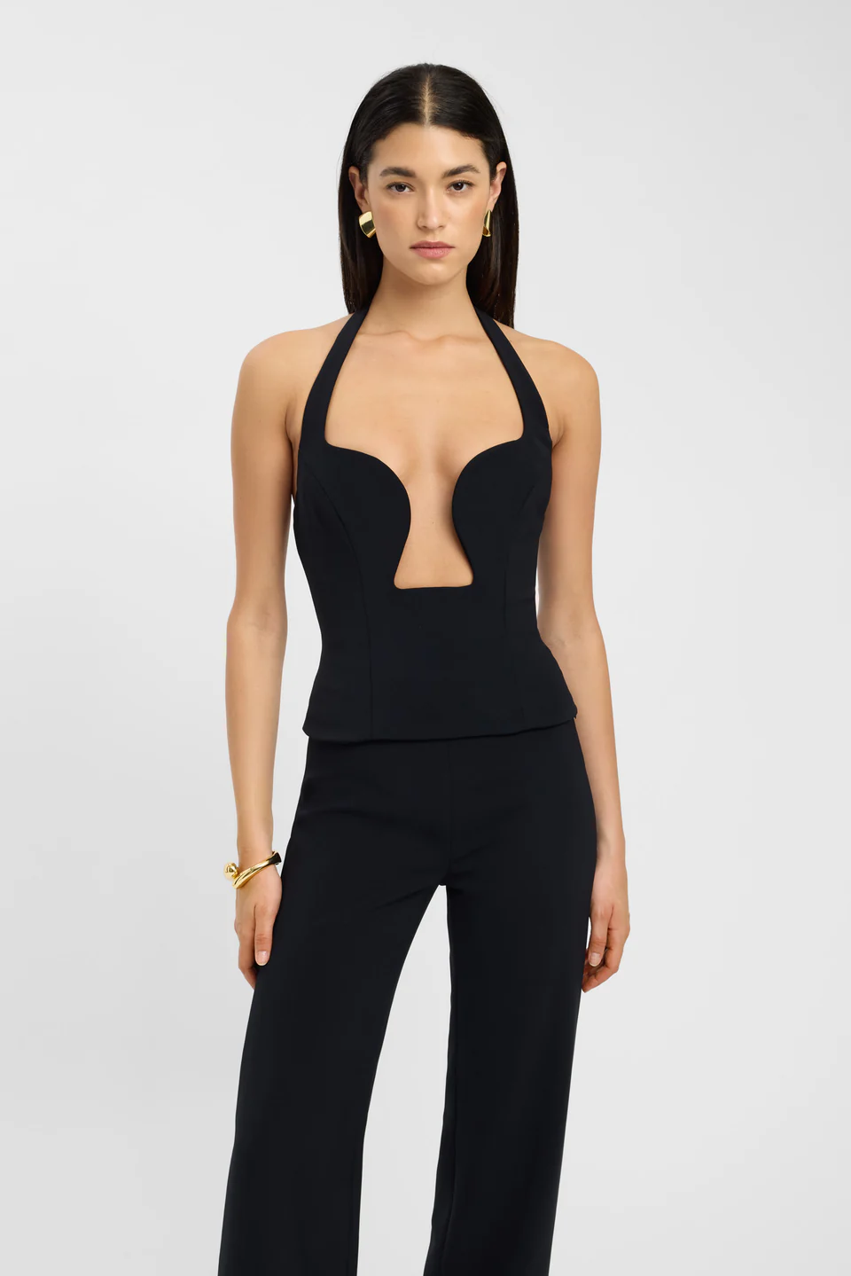 Noir Halo Cut-Out Halter Top