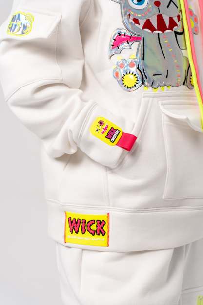 NEON ROYALTY HOODIE WHITE
