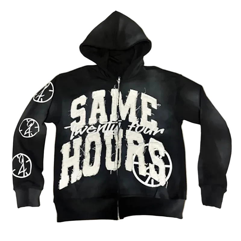 Retro Oversized Zip Hoodie