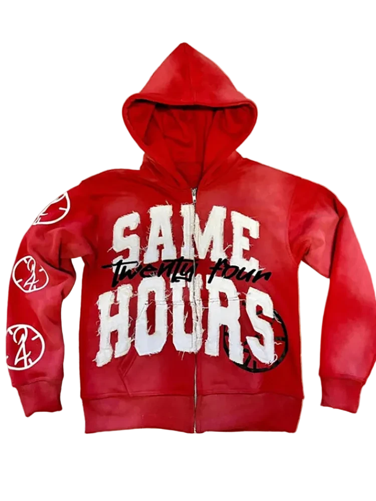 Retro Oversized Zip Hoodie