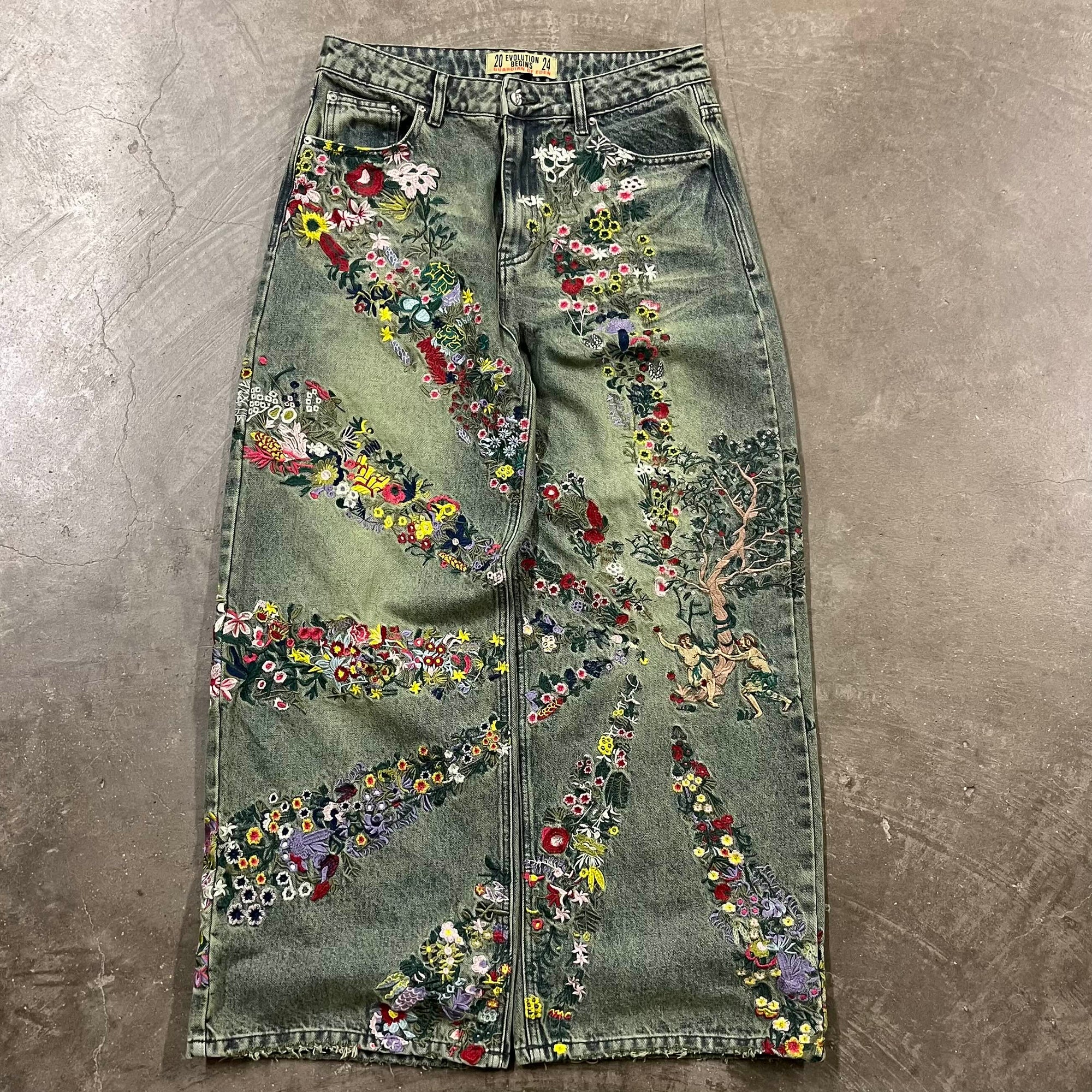 GUARDIAN OF EDEN EMBROIDERED DENIM