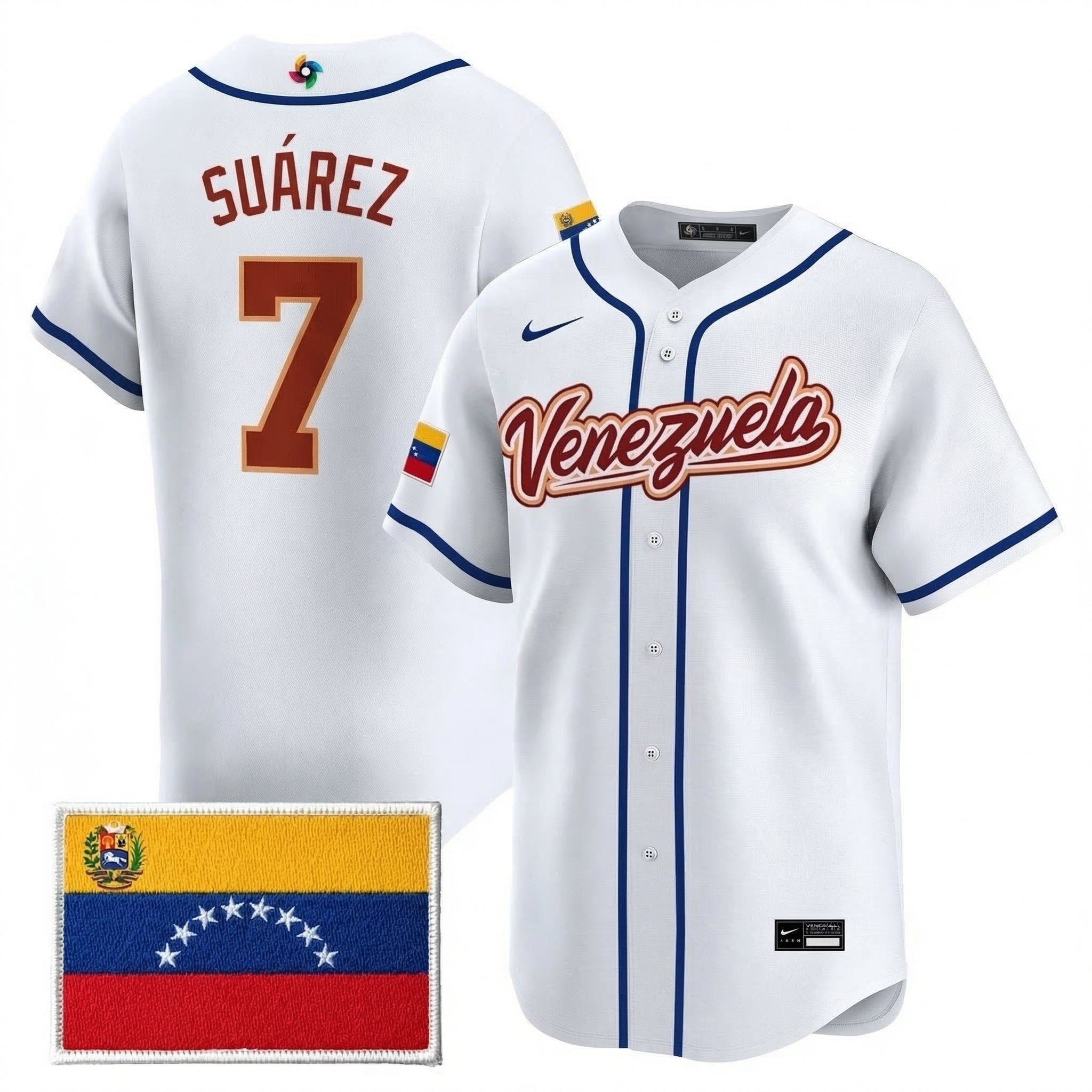 Men's Team Venezuela World Baseball Classic All Stitched Jersey