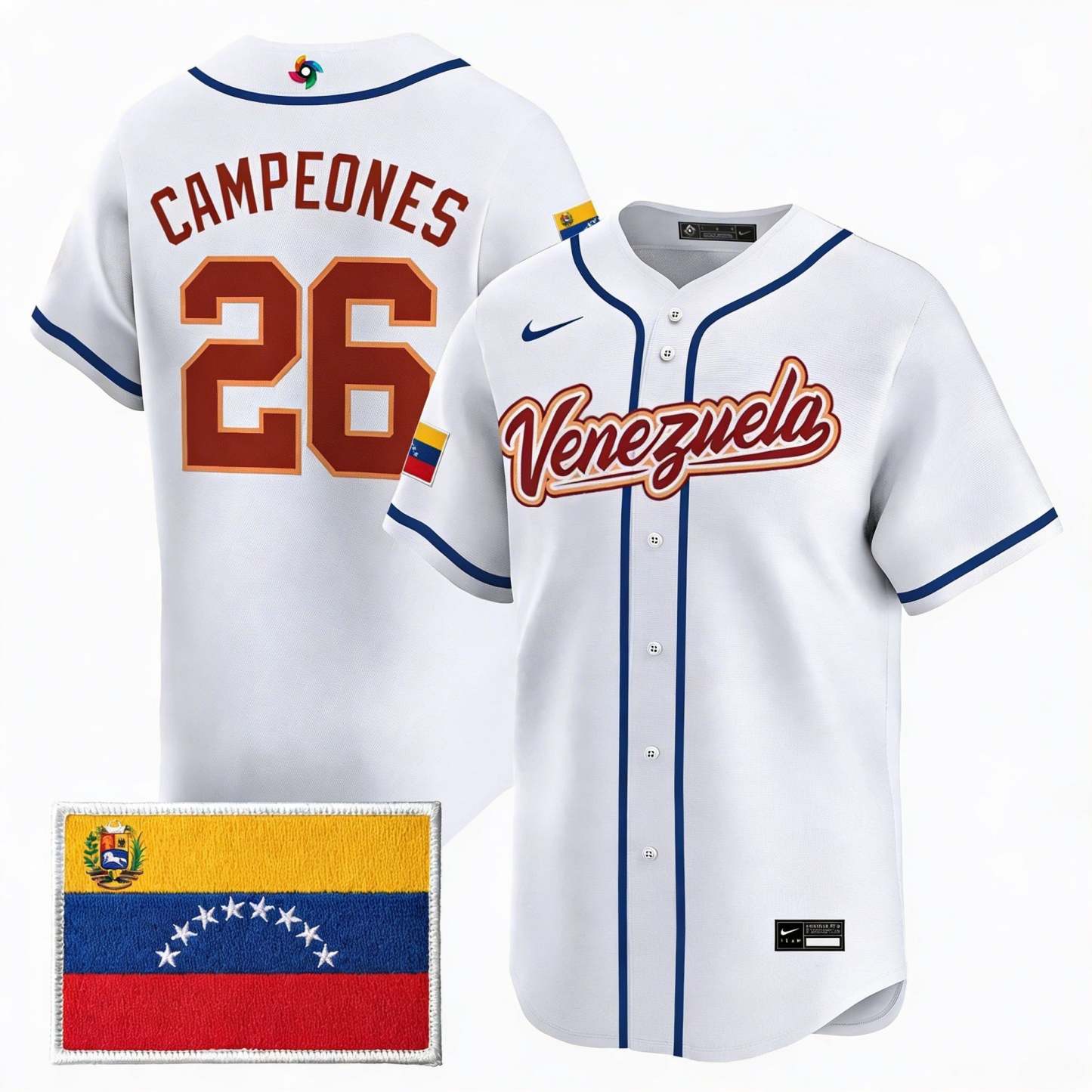 Men's Team Venezuela World Baseball Classic All Stitched Jersey