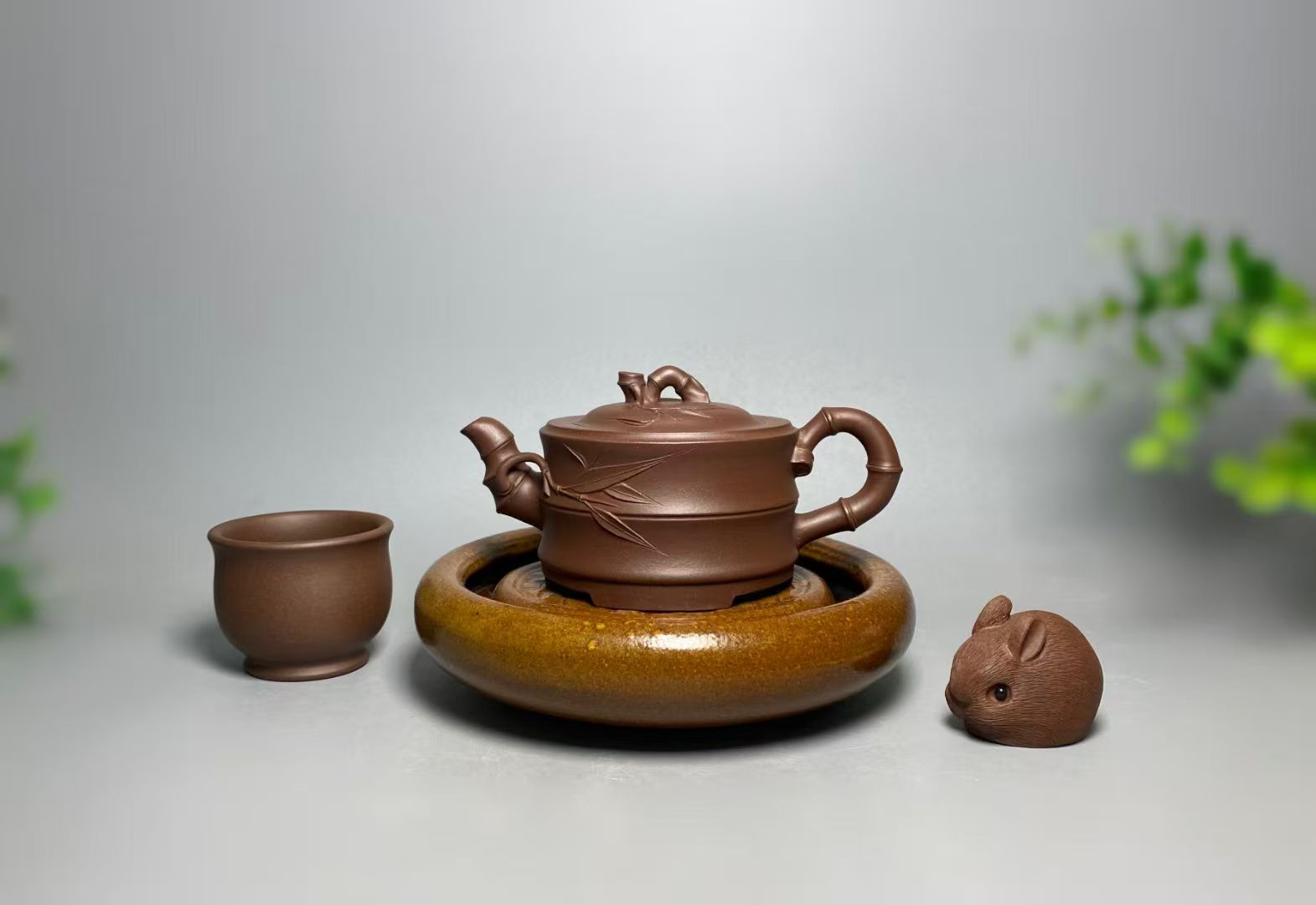 Bamboo Section Teapot - 200CC Yixing Ziqie Clay, Handcrafted Floral-Style Gongfu Tea Pot