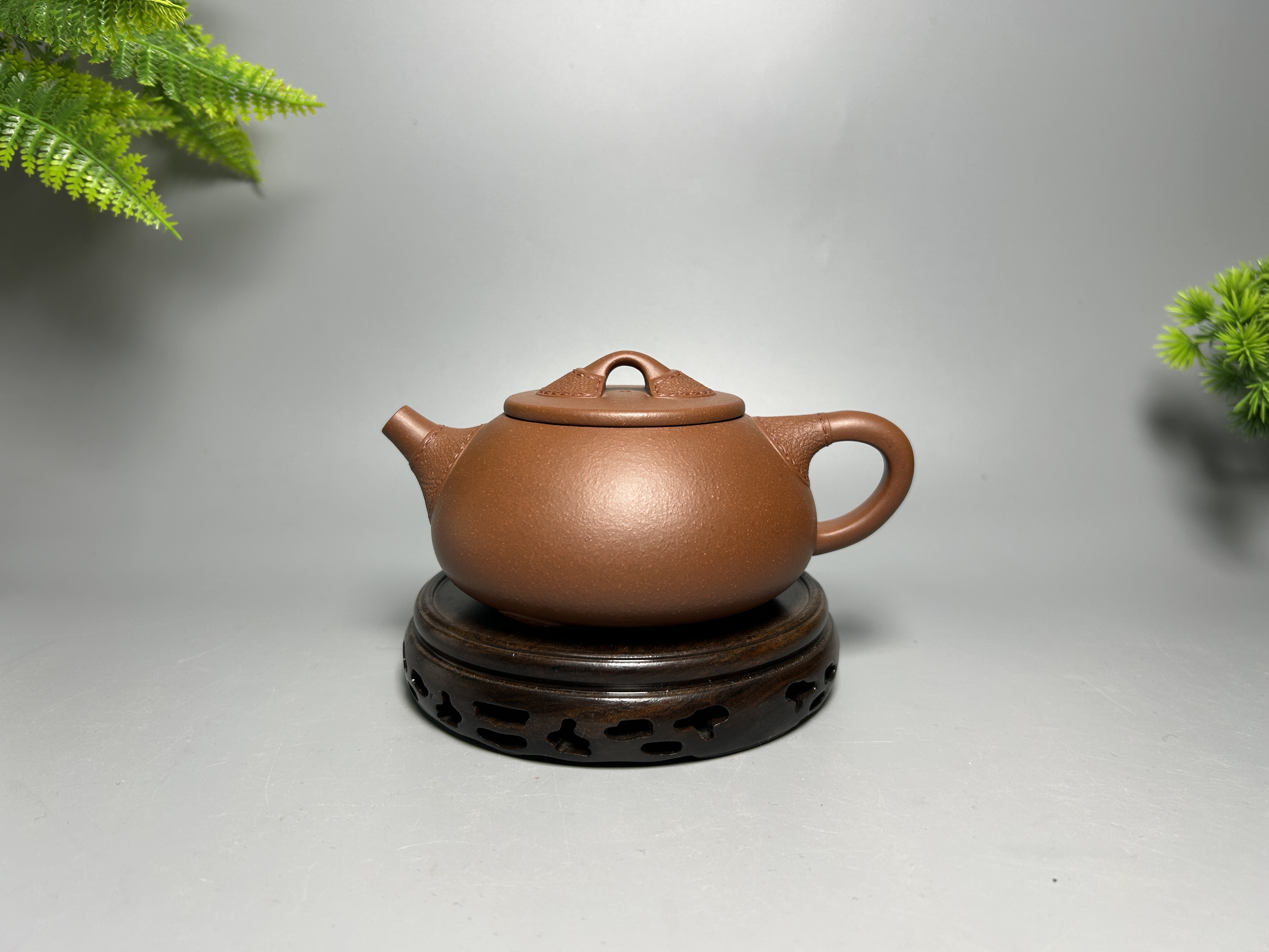 Leather-Textured Shipiao Teapot - 300CC Yixing Purple Clay, Handcrafted Traditional Chinese Kung Fu Tea Pot