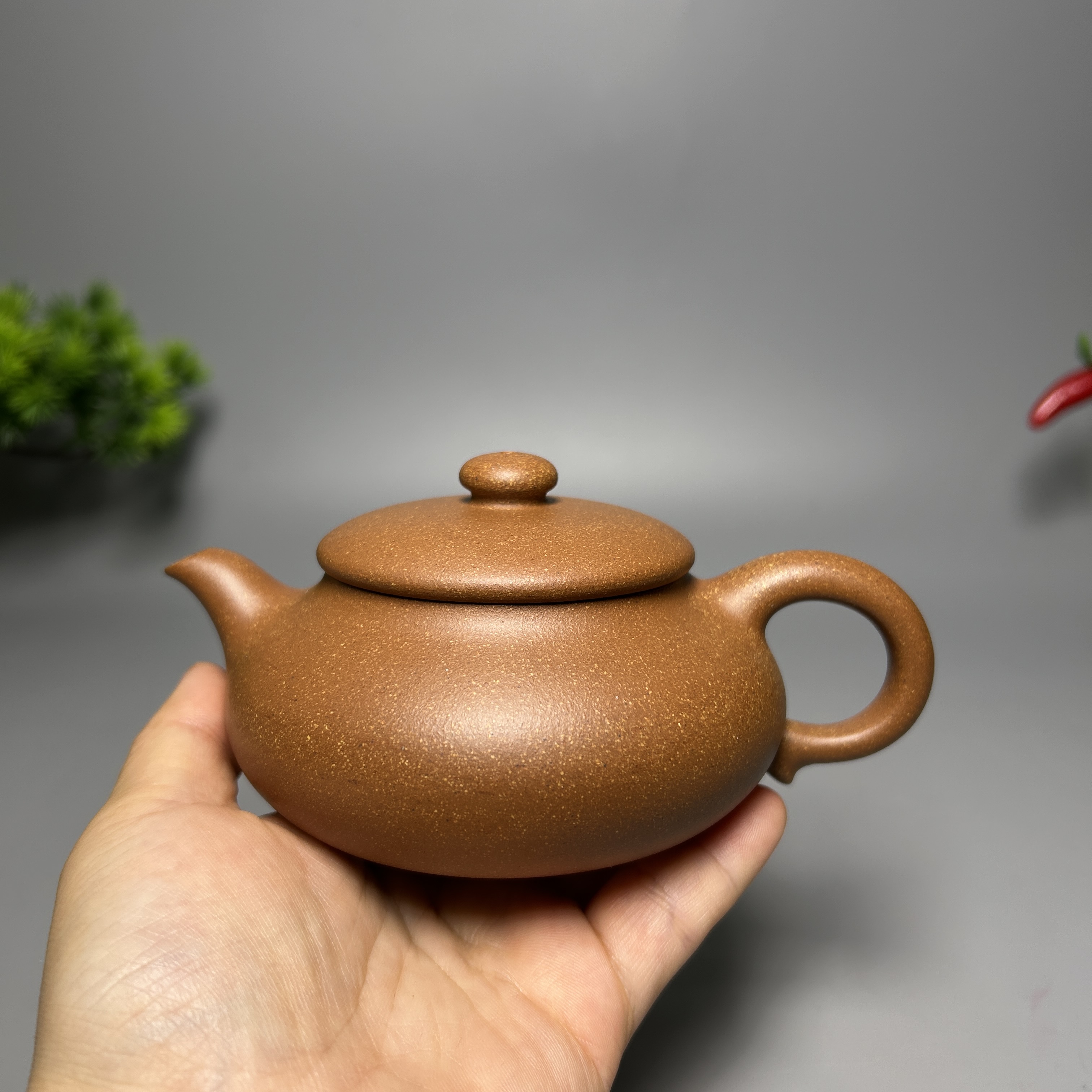 Short Pan Teapot - 200CC Huang Jiangpo Ni (Yellow Clay), Yixing Purple Clay Kung Fu Tea Pot