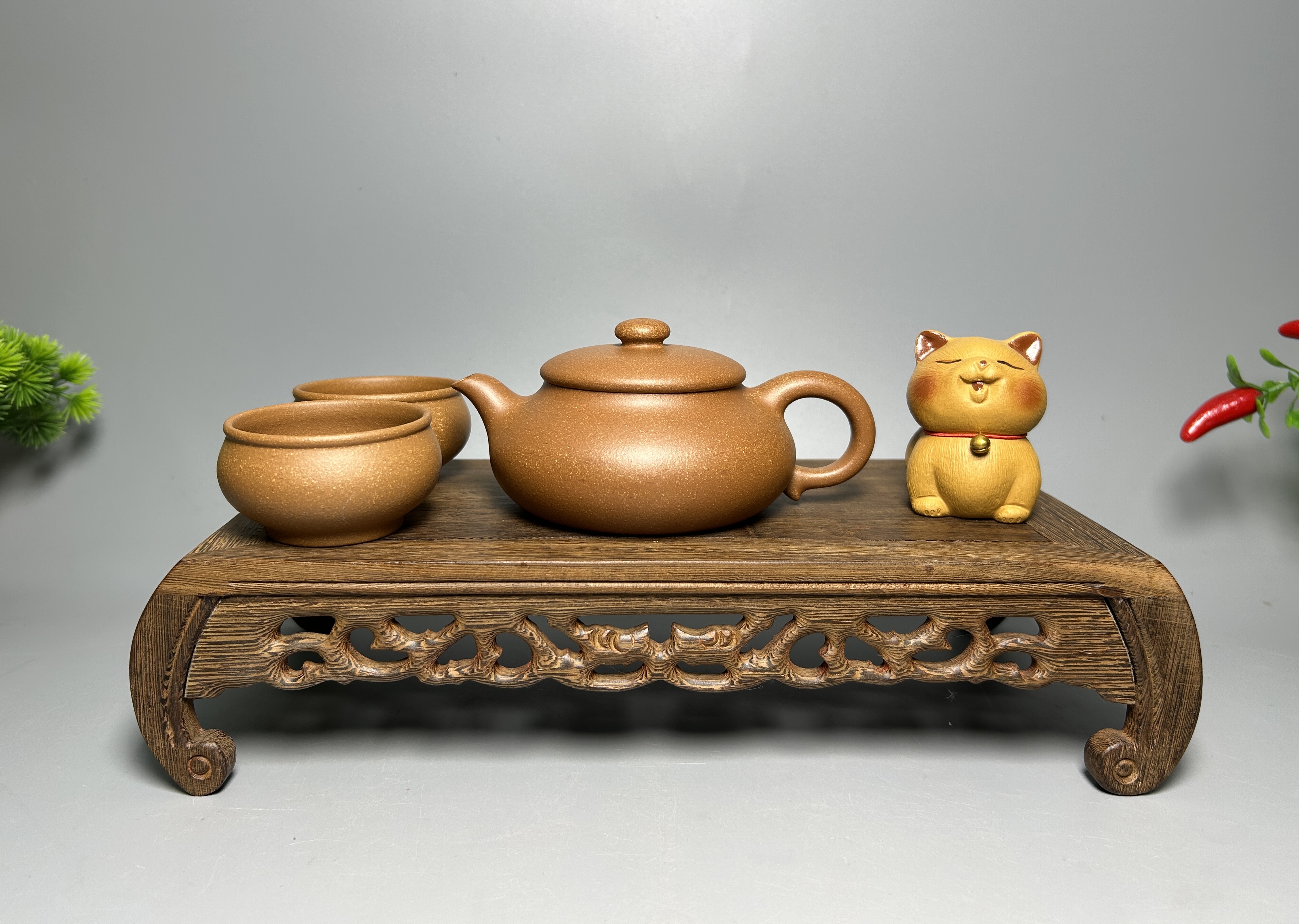 Short Pan Teapot - 200CC Huang Jiangpo Ni (Yellow Clay), Yixing Purple Clay Kung Fu Tea Pot