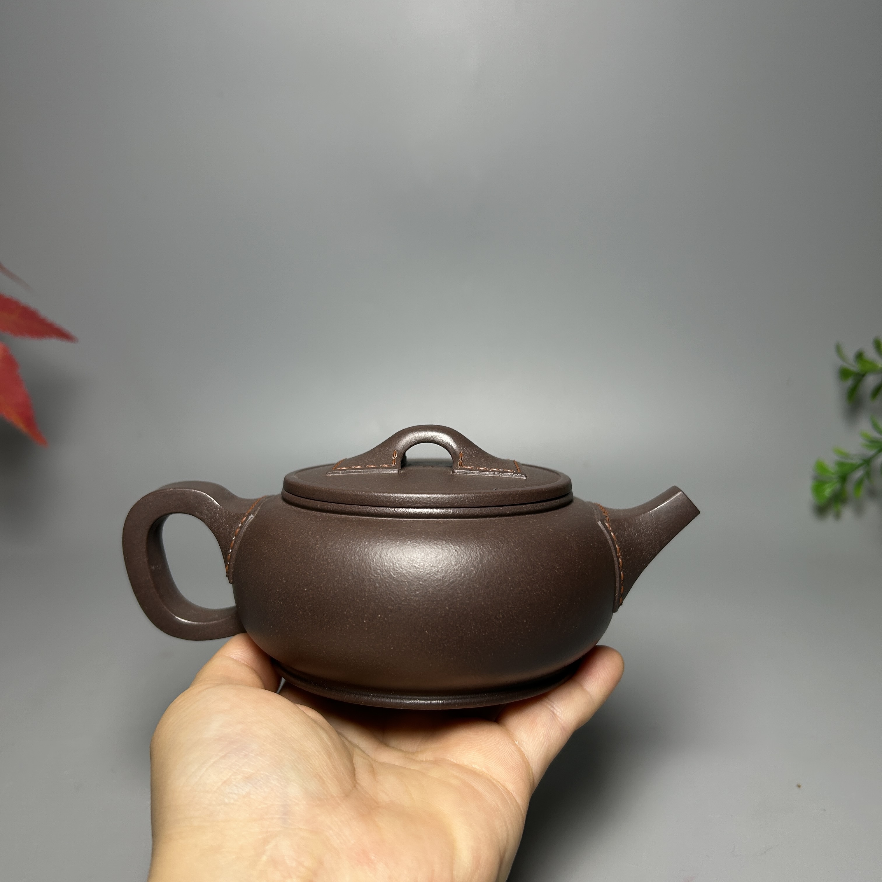 Leather-Textured Shipiao Teapot - 300CC Yixing Zini (Purple Clay), Handcrafted Traditional Kung Fu Tea Pot