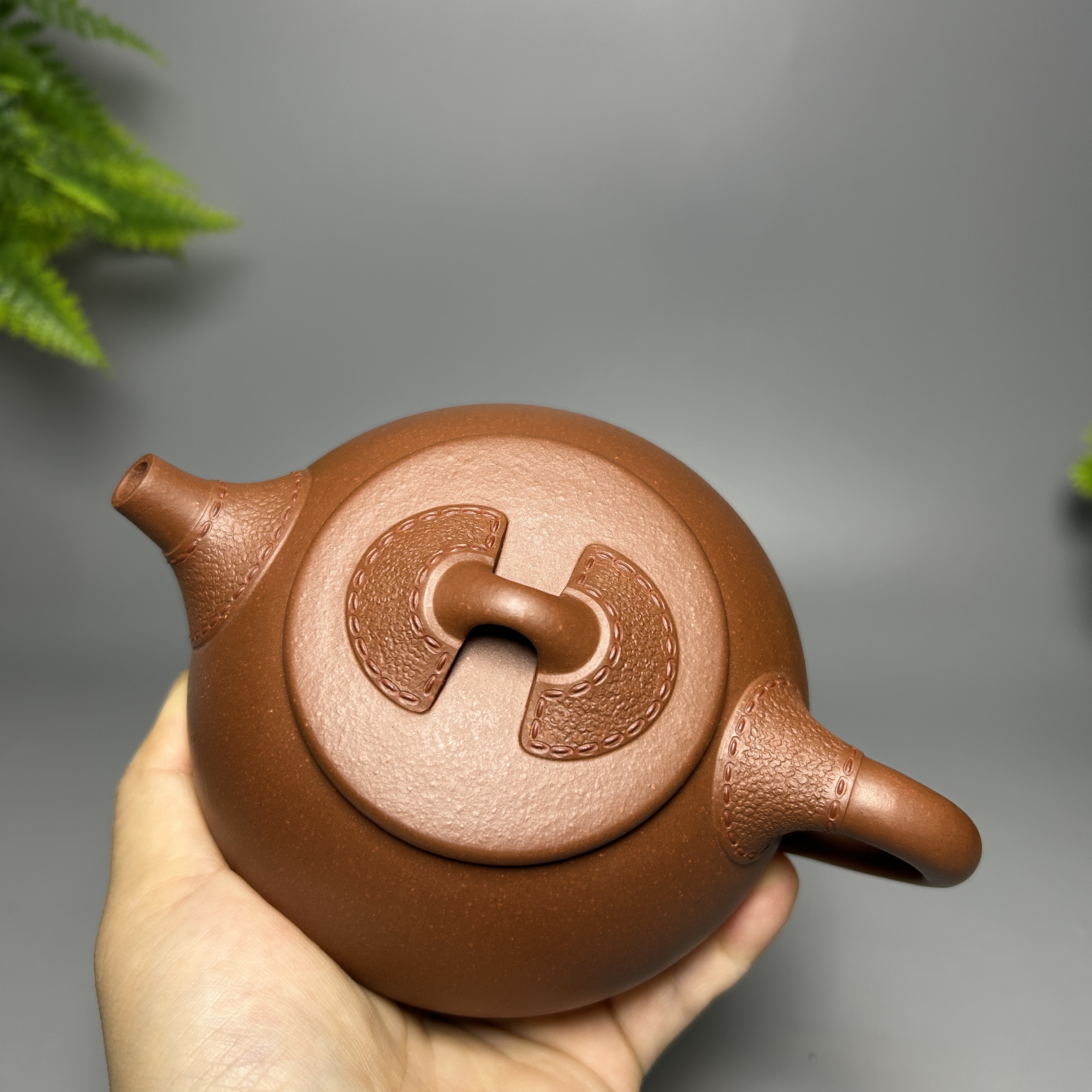 Leather-Textured Shipiao Teapot - 300CC Yixing Purple Clay, Handcrafted Traditional Chinese Kung Fu Tea Pot