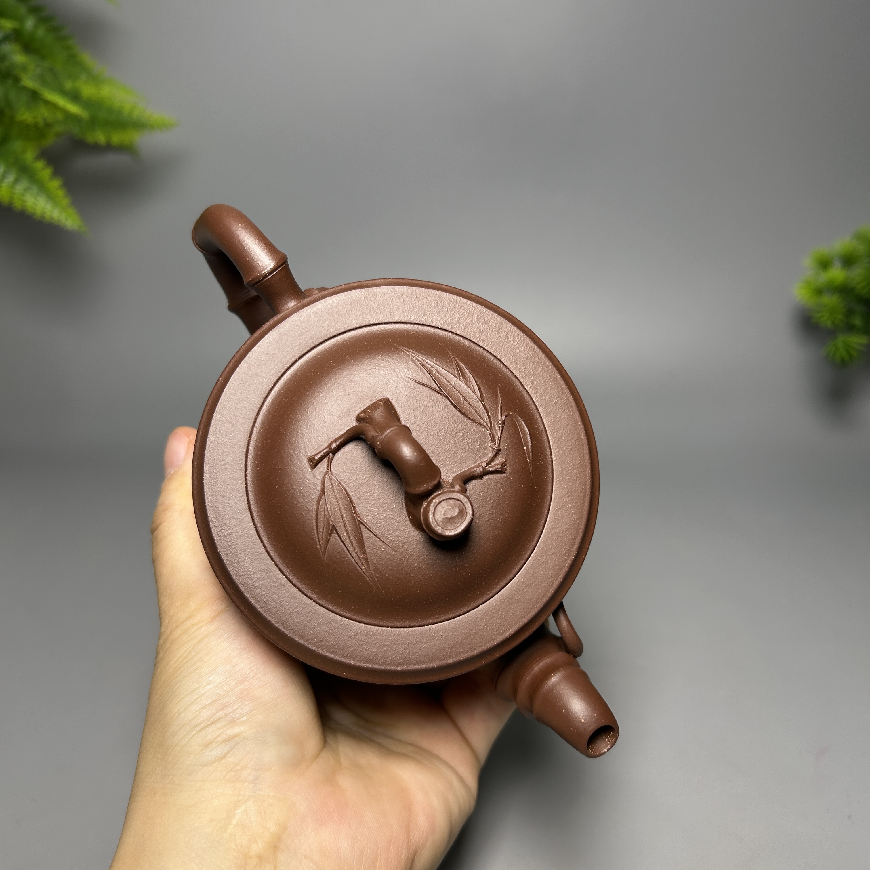 Bamboo Section Teapot - 200CC Yixing Ziqie Clay, Handcrafted Floral-Style Gongfu Tea Pot