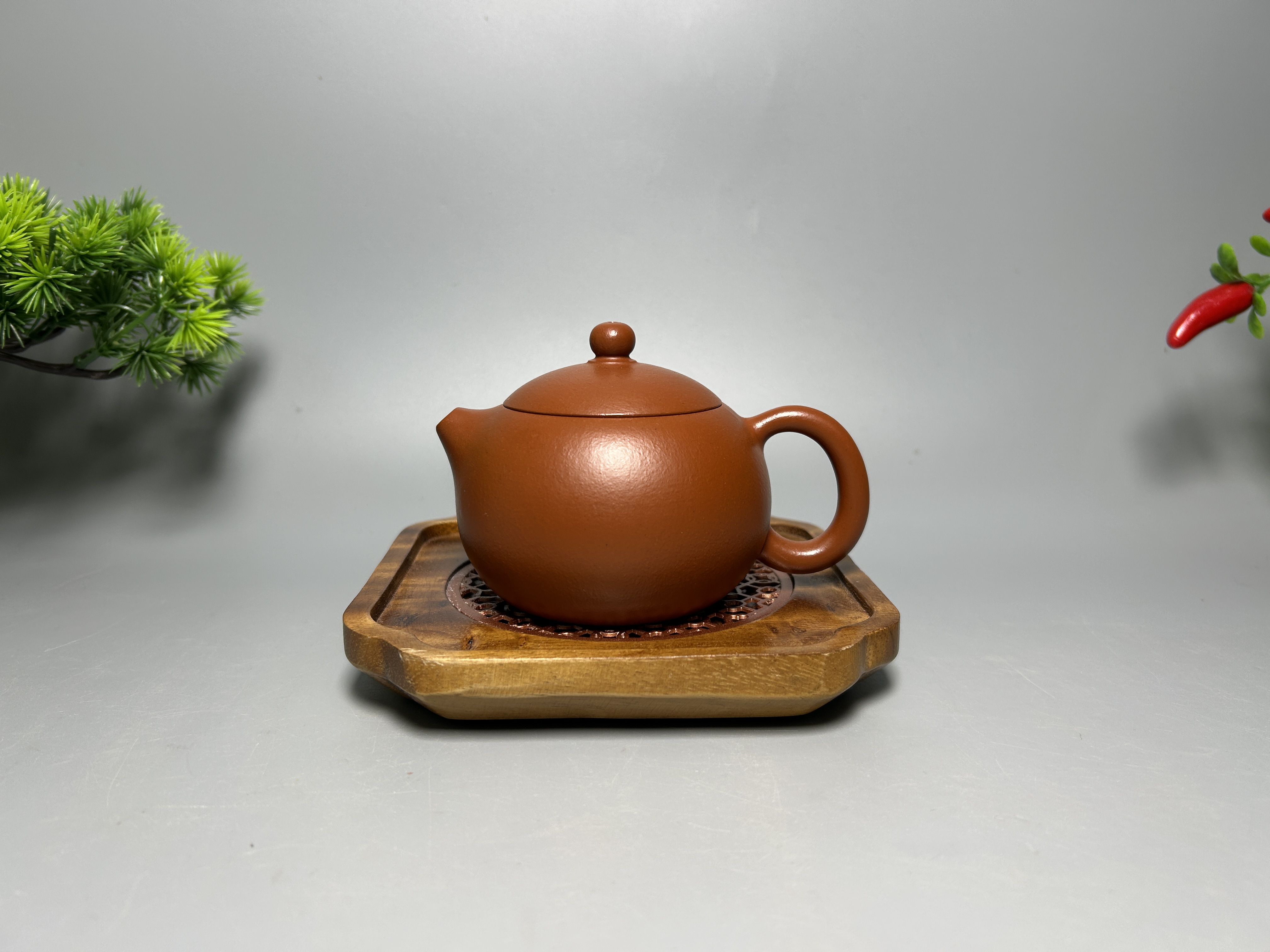 Xishi Teapot - 200CC Xiaomeiyao Zhuni (Cinnabar Clay), Fully Handmade Yixing Kung Fu Tea Pot