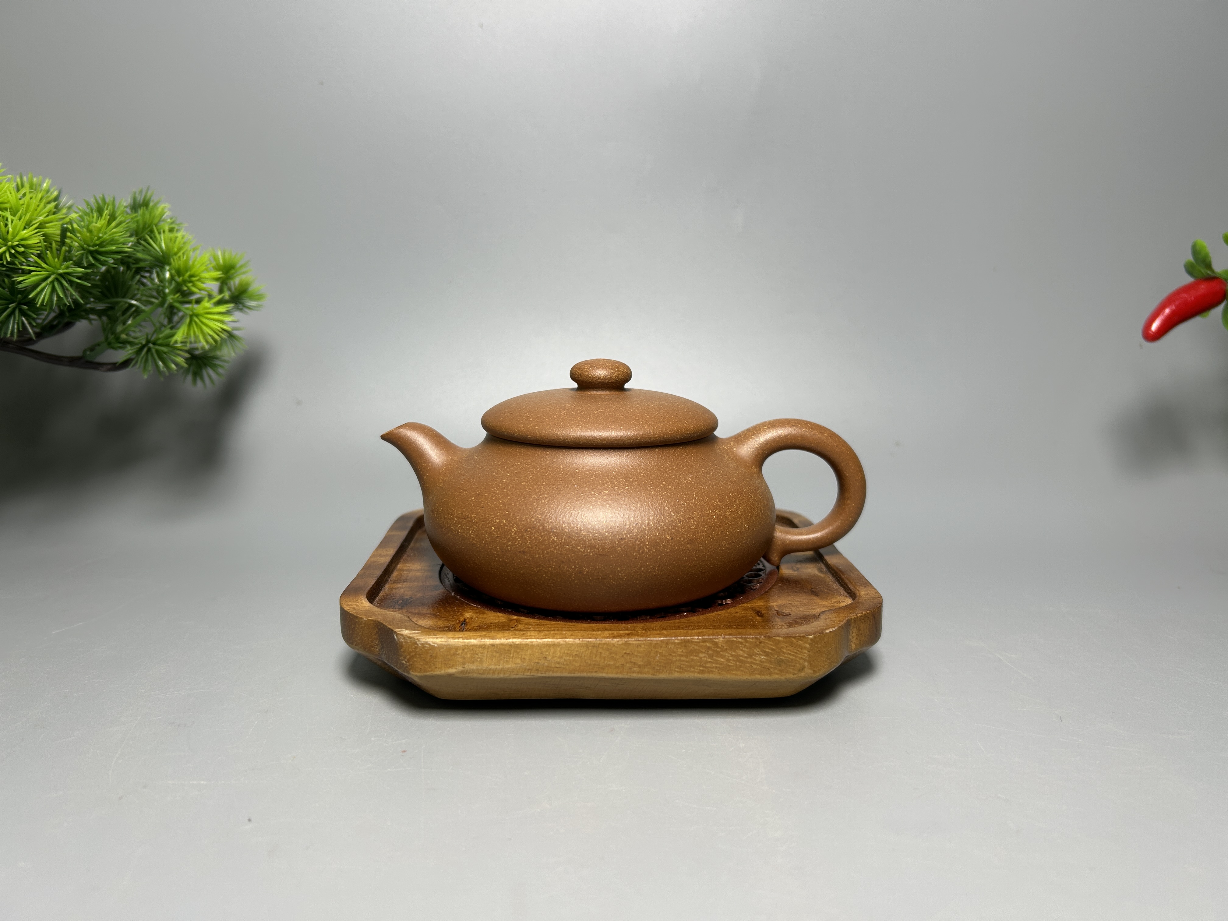 Short Pan Teapot - 200CC Huang Jiangpo Ni (Yellow Clay), Yixing Purple Clay Kung Fu Tea Pot