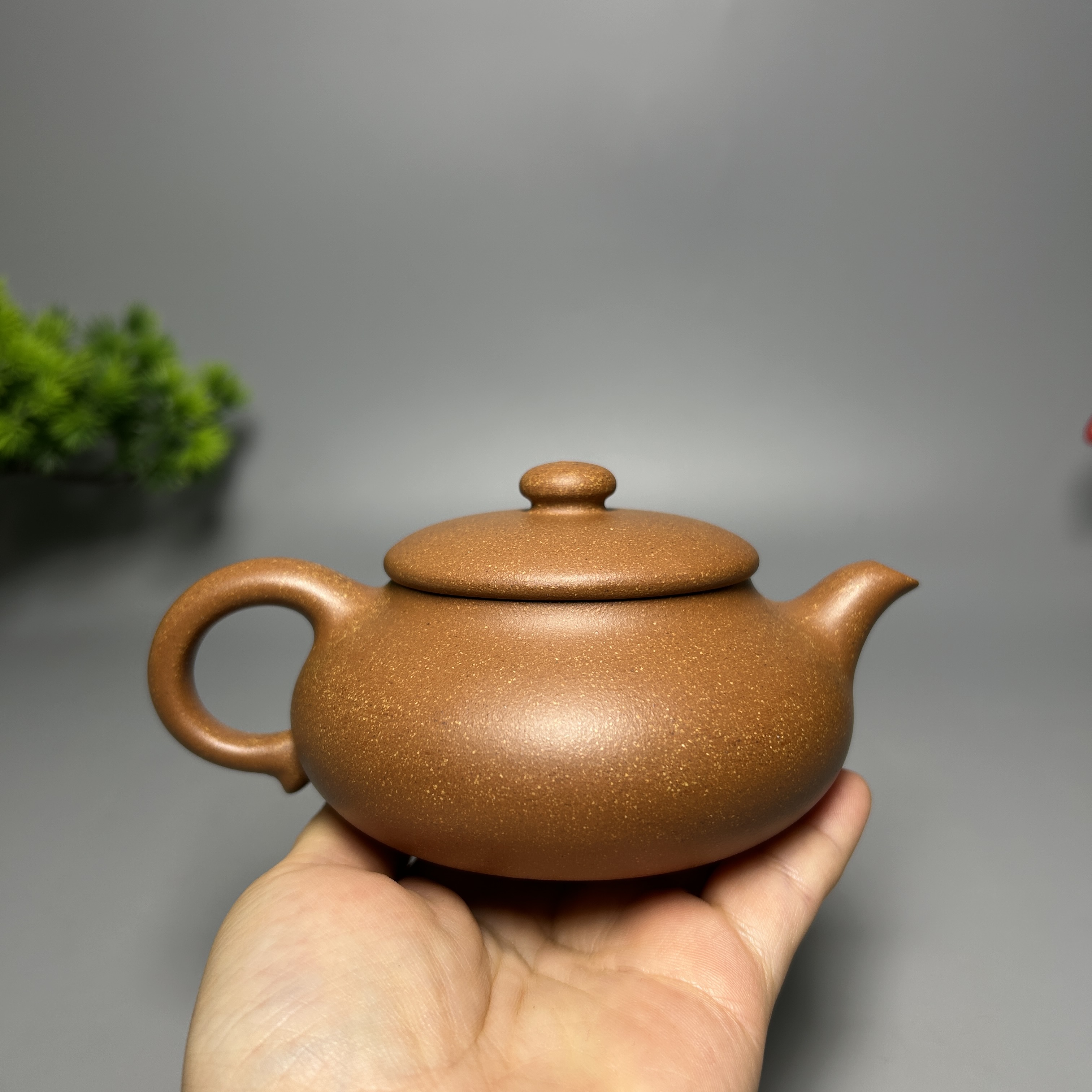 Short Pan Teapot - 200CC Huang Jiangpo Ni (Yellow Clay), Yixing Purple Clay Kung Fu Tea Pot
