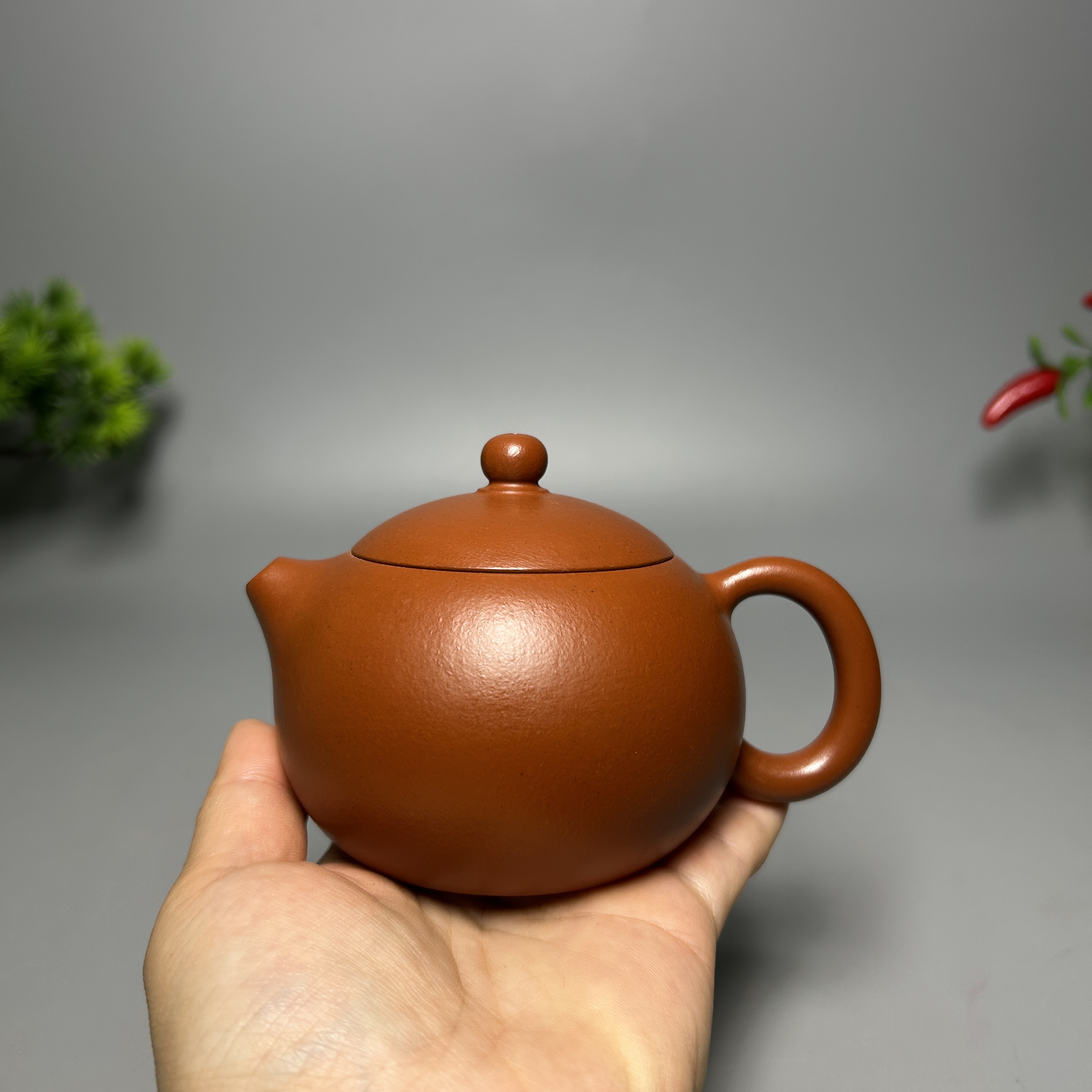 Xishi Teapot - 200CC Xiaomeiyao Zhuni (Cinnabar Clay), Fully Handmade Yixing Kung Fu Tea Pot