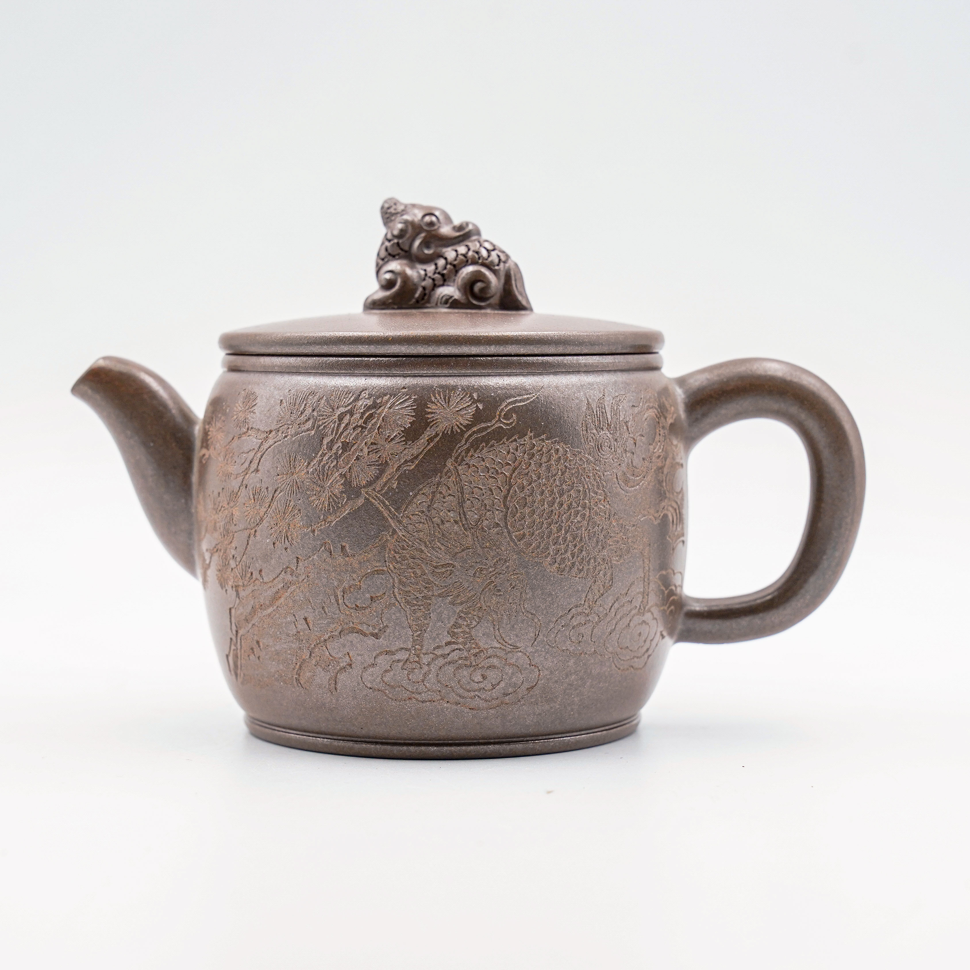 Handcrafted Yixing柴烧 Han Wa Teapot with兽纽