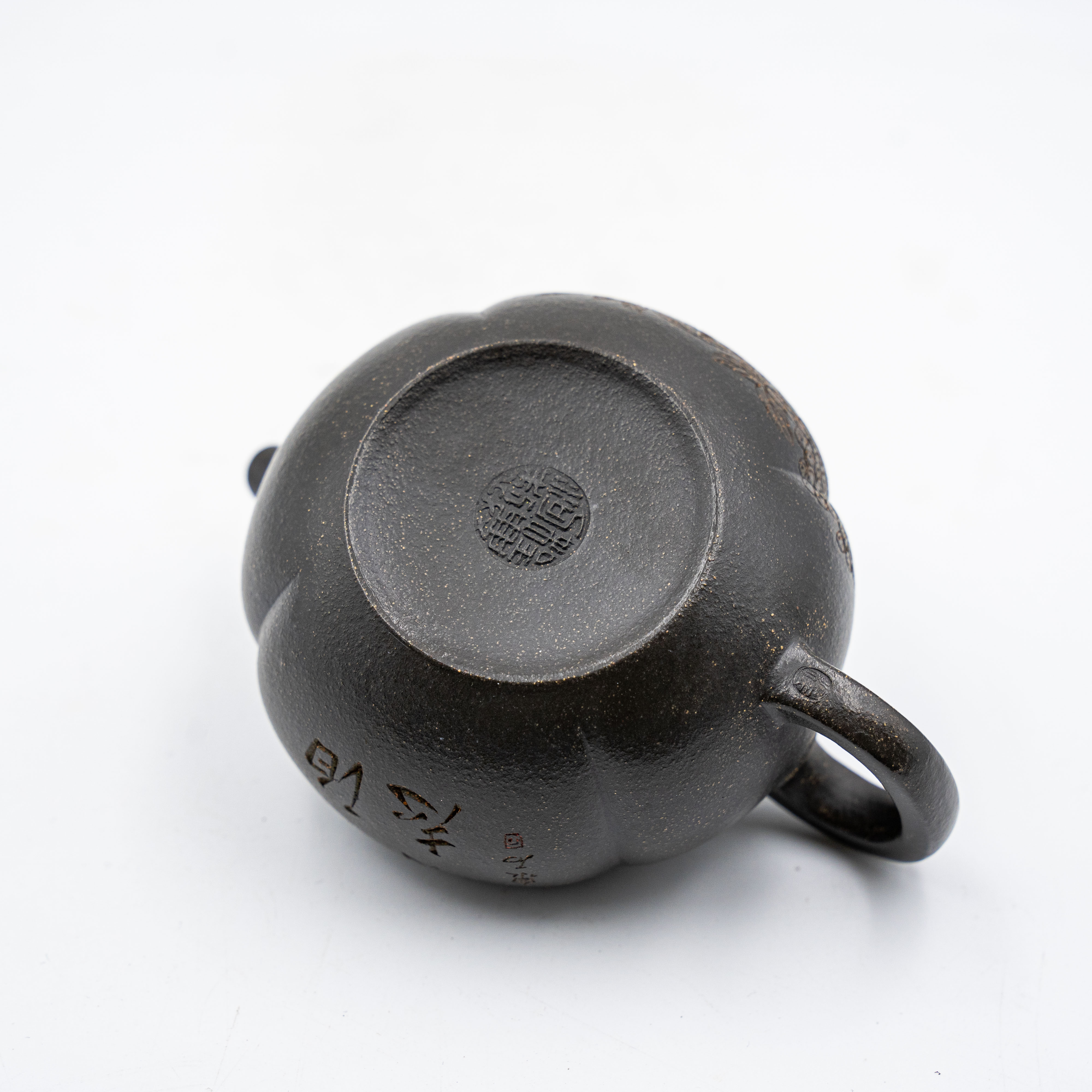 Handcrafted Yixing Zisha Qiegua Teapot, Qingduan Clay with Natural Eggplant Motif