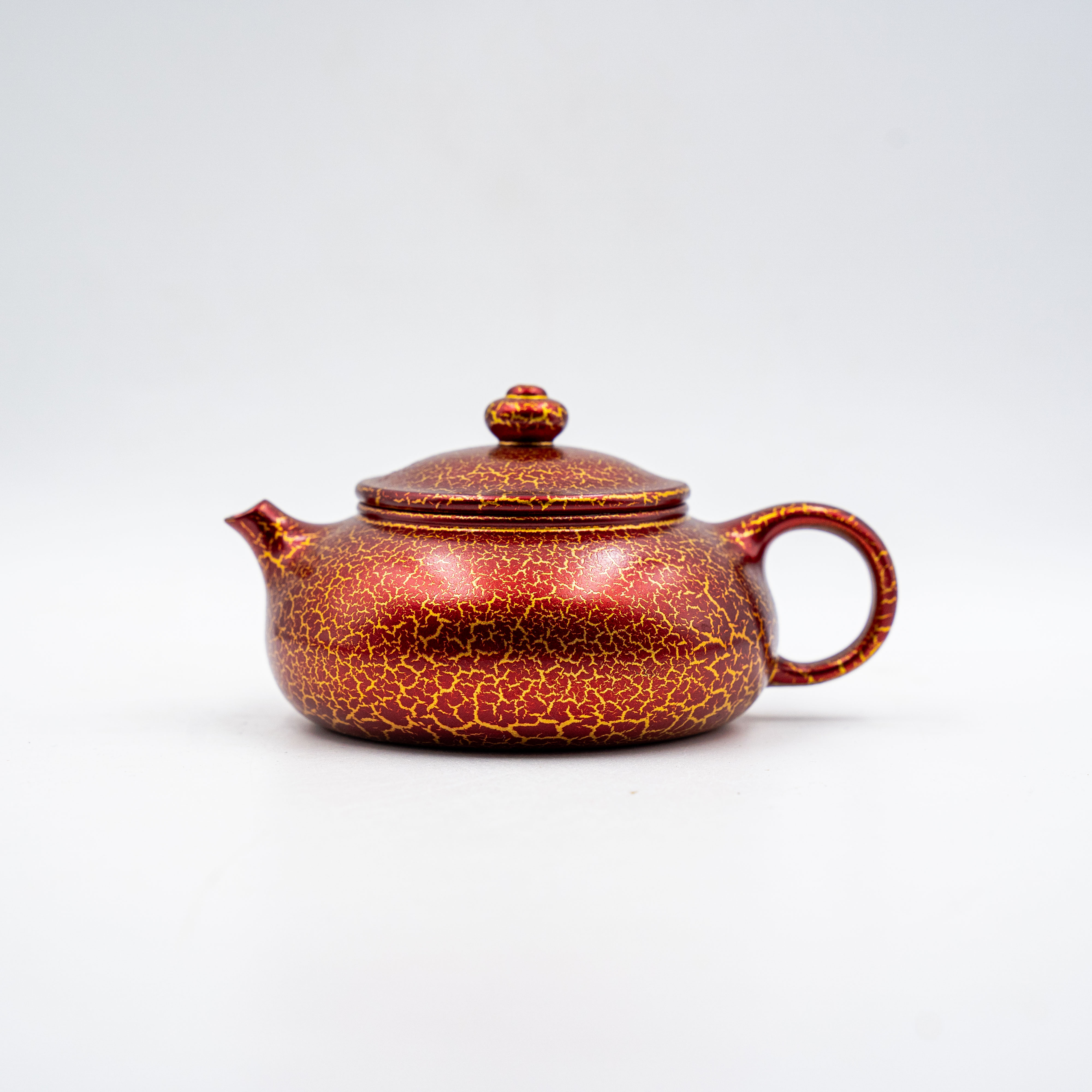 Handcrafted Yixing Zisha Hanjiang Teapot, Golden Bead Fired Finish