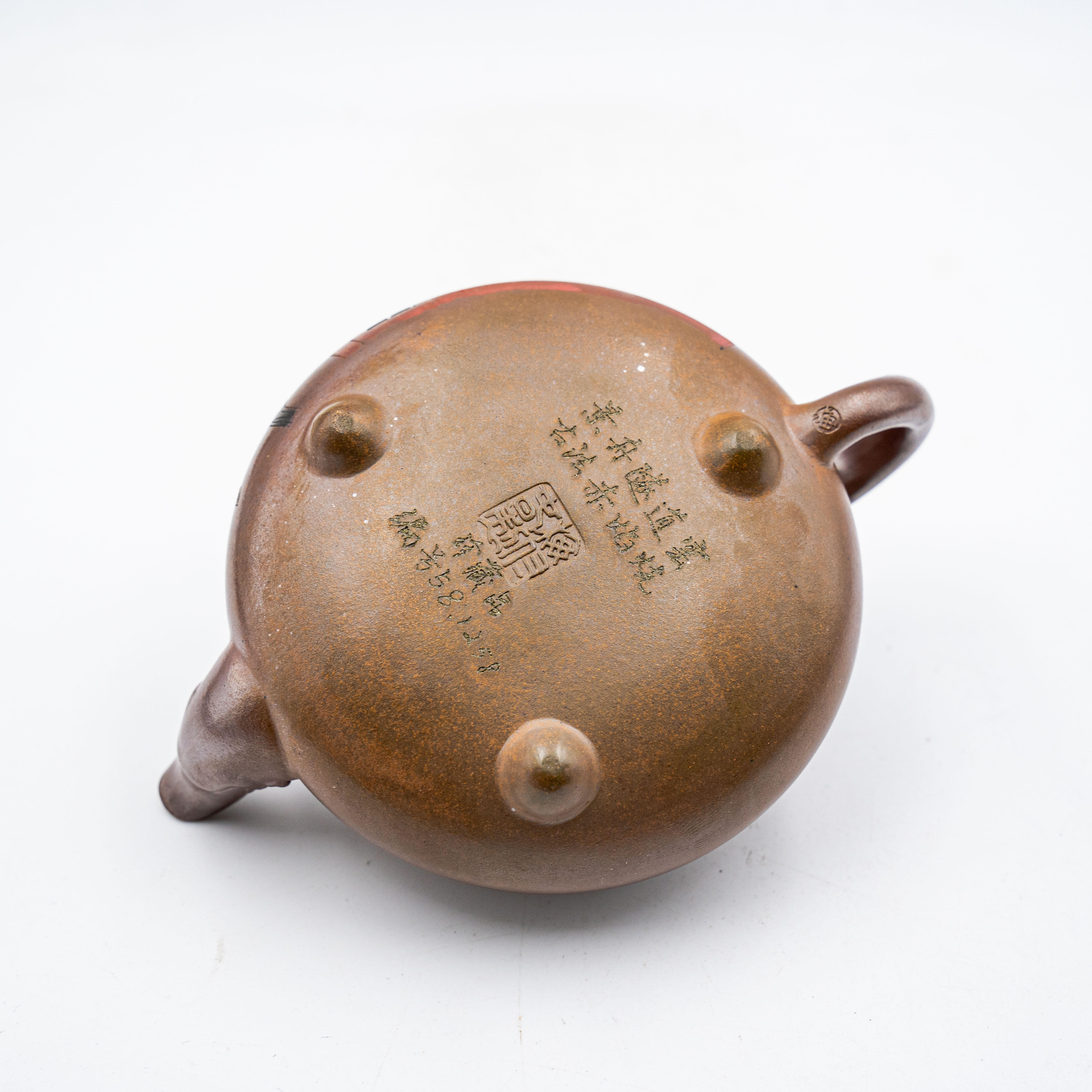 Handcrafted Yixing Zisha Hantang Shipiao Teapot, Wood-Fired Duan Clay with "White Hair Returns to Hometown" Motif