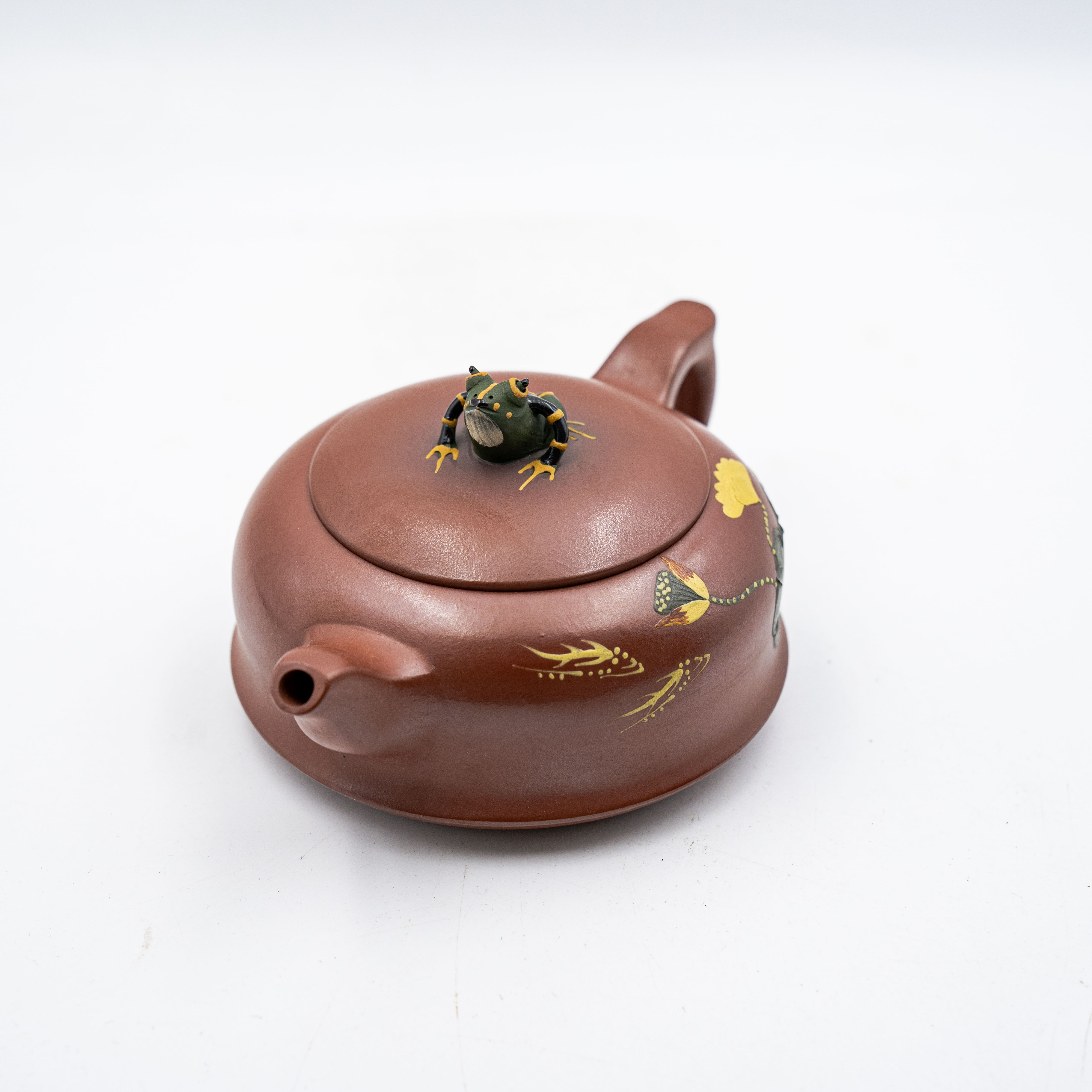Handcrafted Yixing Zisha Xishi Teapot, Zini Clay with Bamboo Leaf Motif