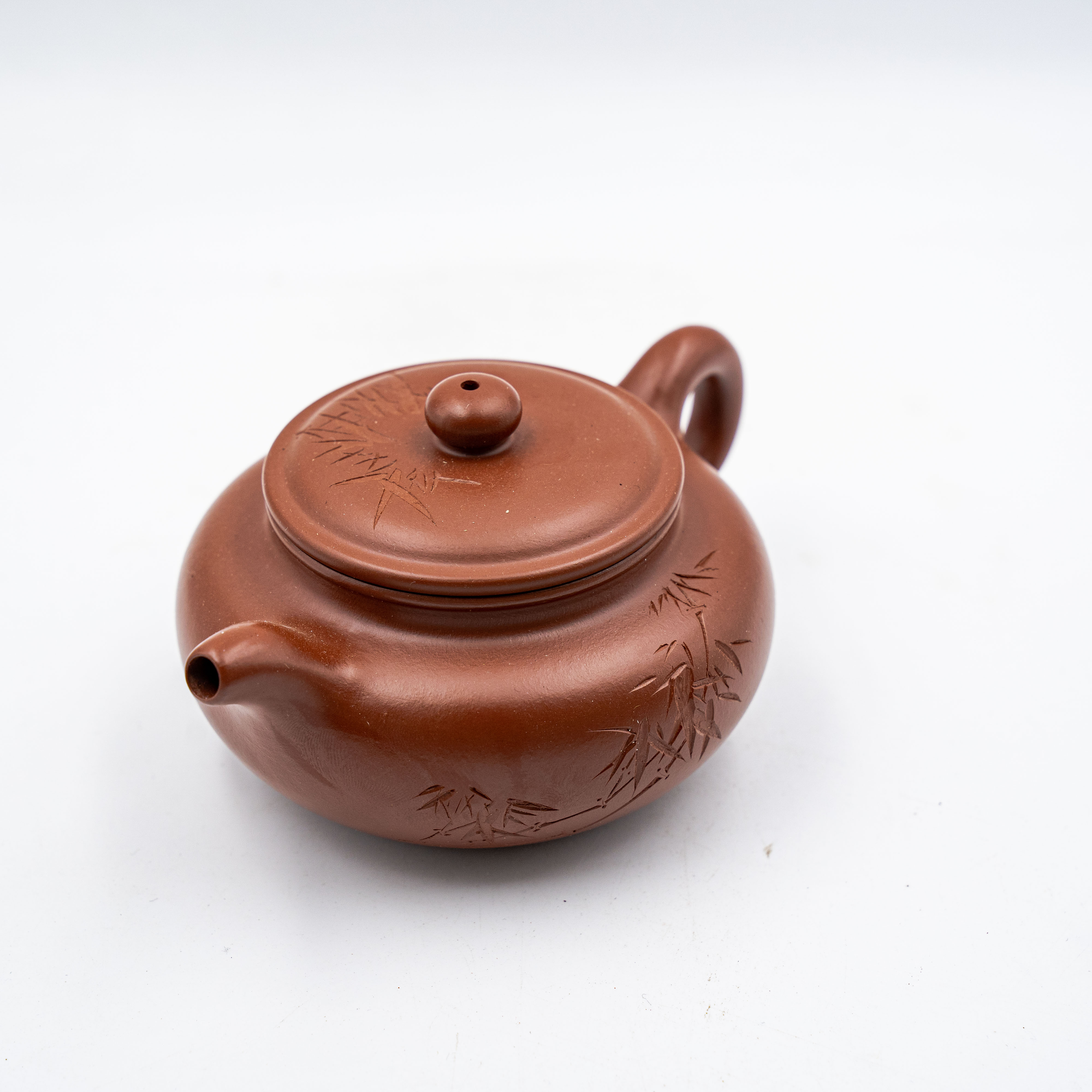 Handcrafted Yixing Zisha Fanggu Teapot, Zhaozhuang Red Clay, 300cc