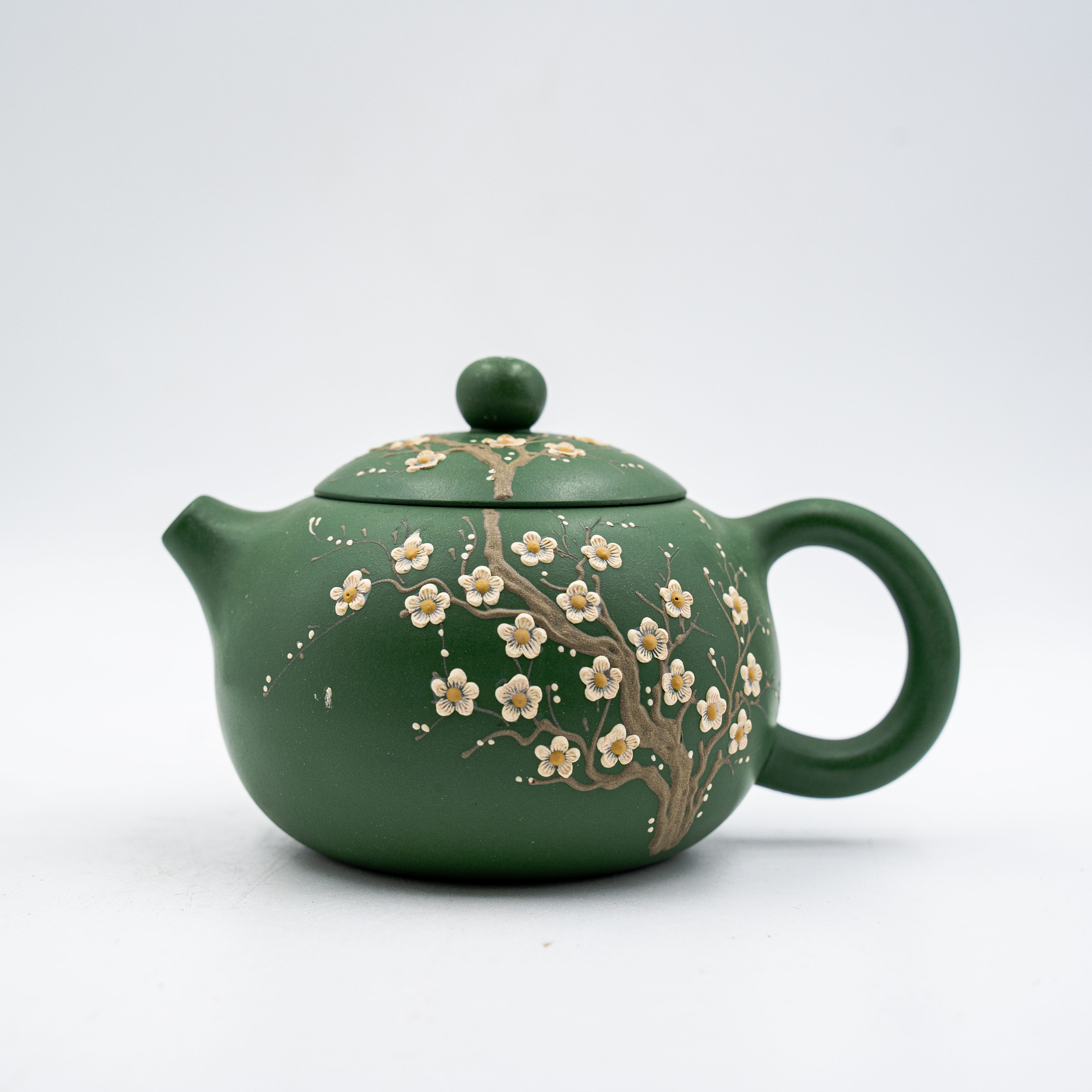 Hand-Painted Plum Blossom Yixing Zisha Teapot (Xi Shi Style)