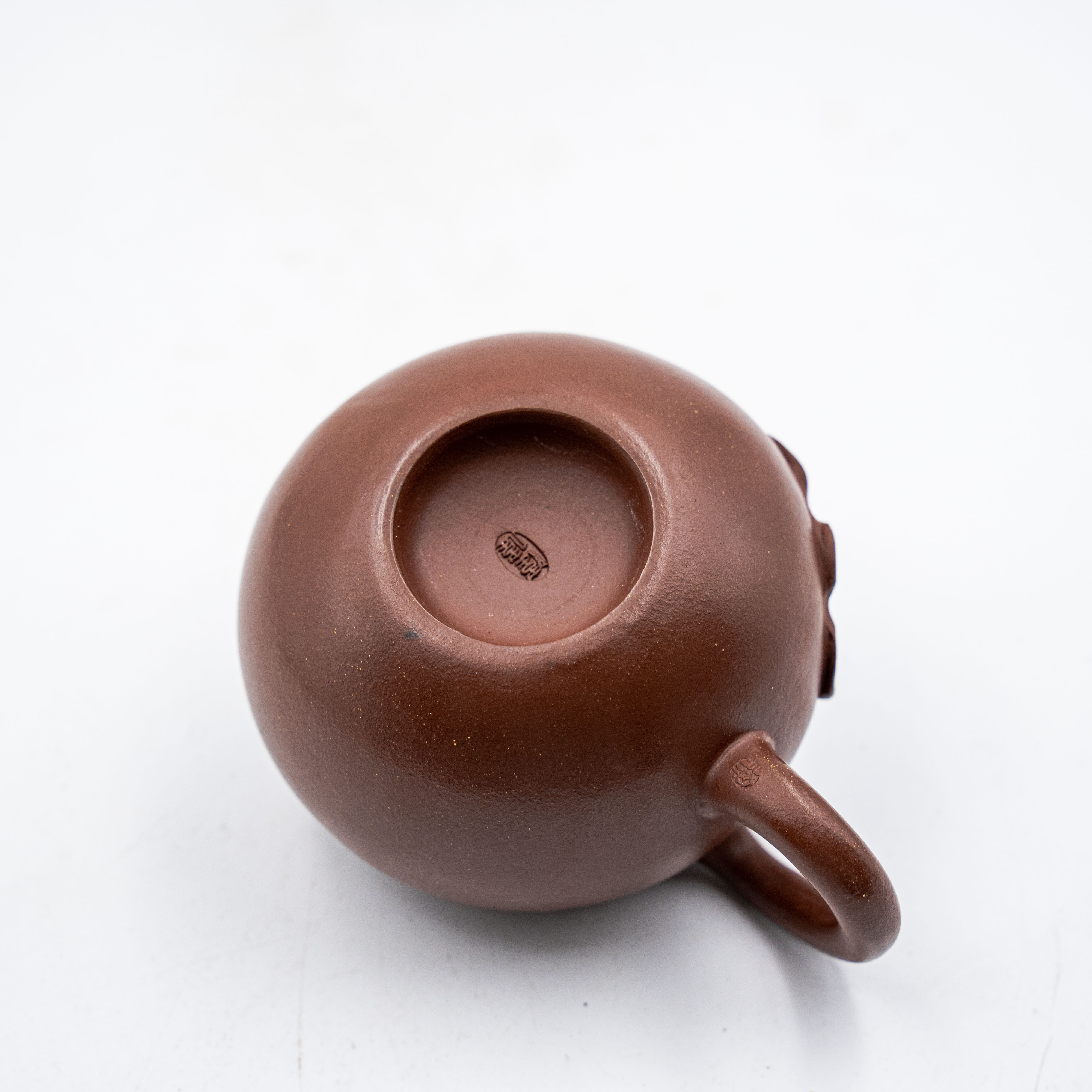 Handcrafted Yixing Zhuni Clay Xishi Teapot with Carved Lotus Pod Design